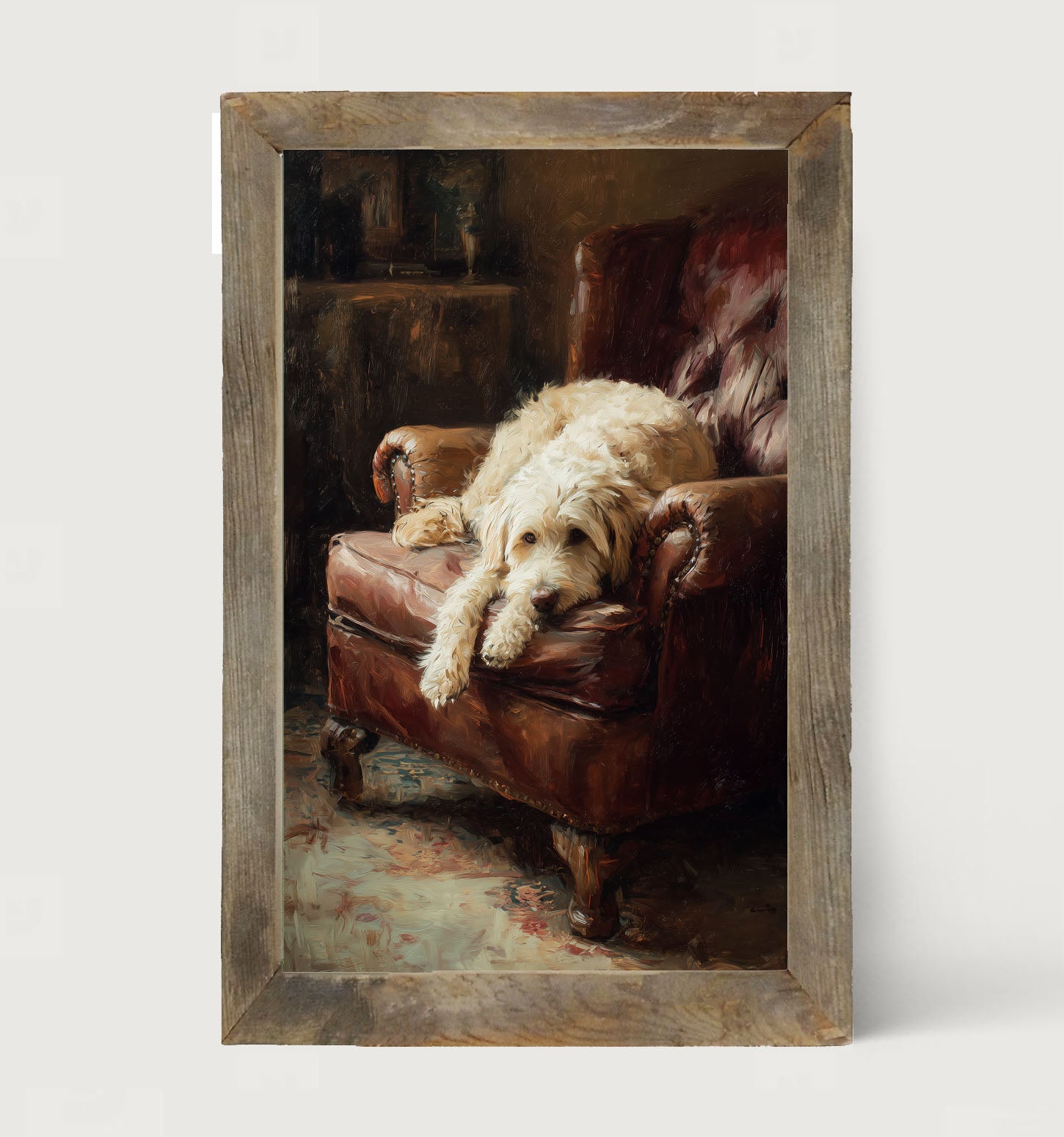 Armchair with Labradoodle