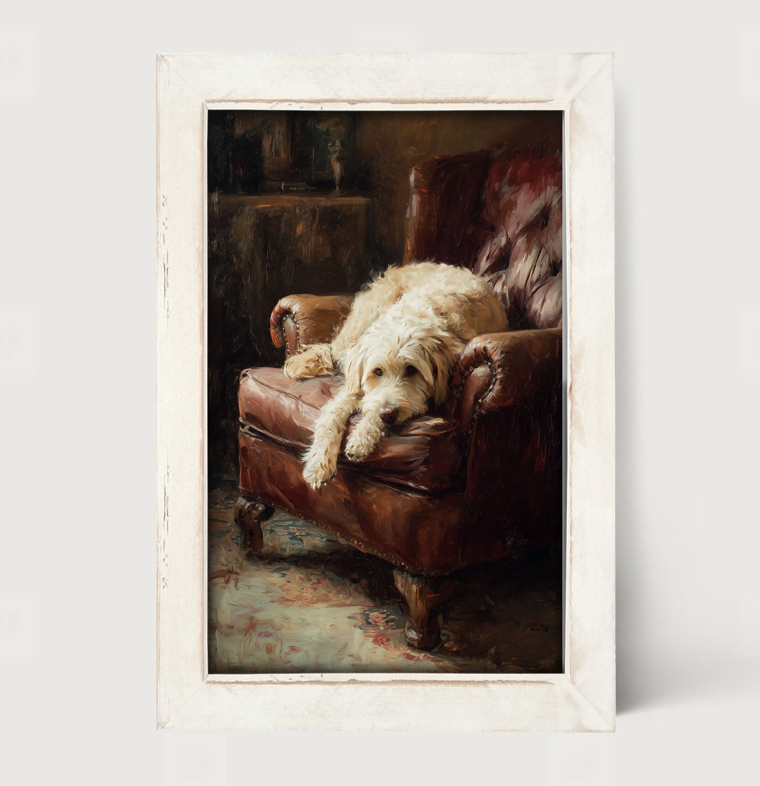 Armchair with Labradoodle