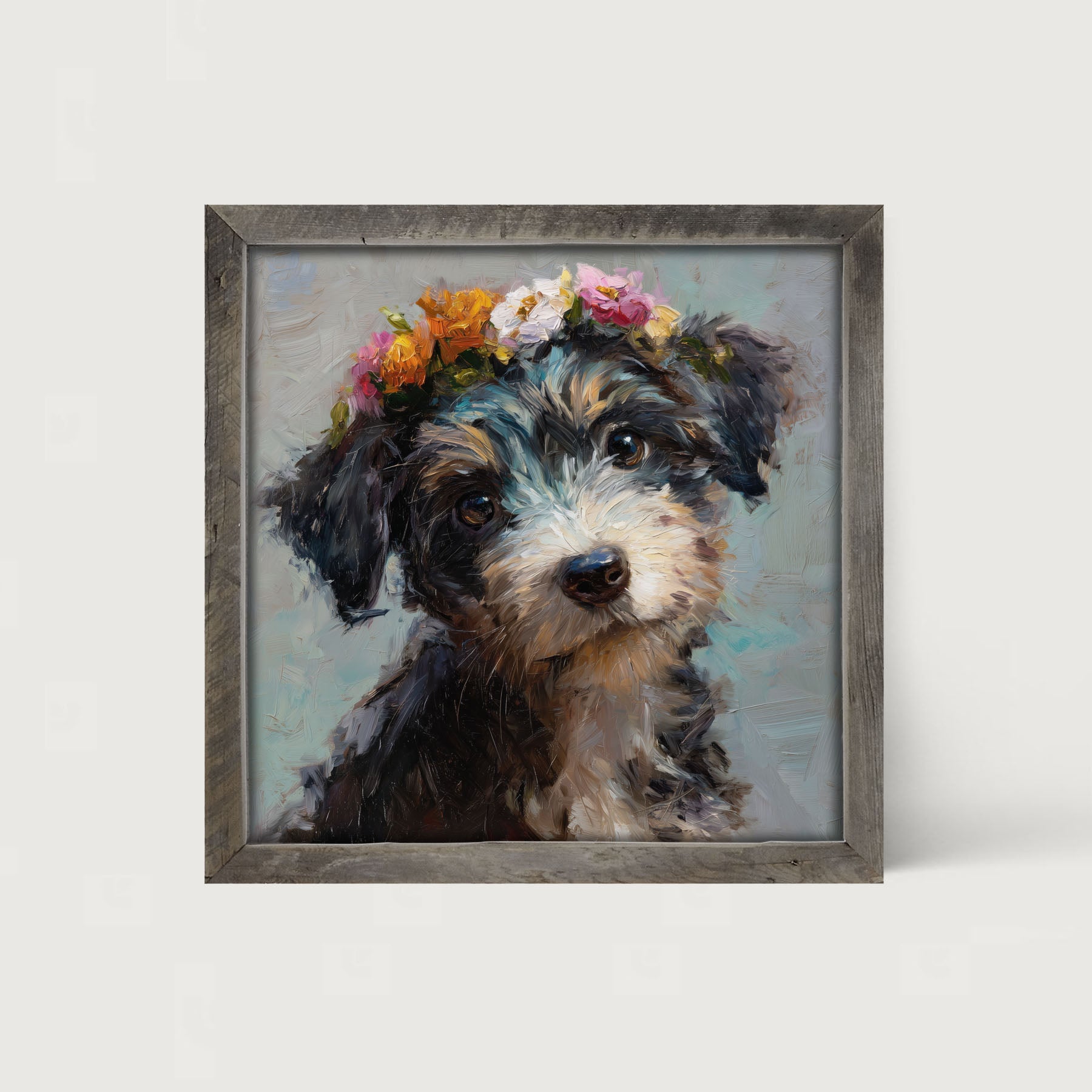 Spring Season Dog - Framed Art
