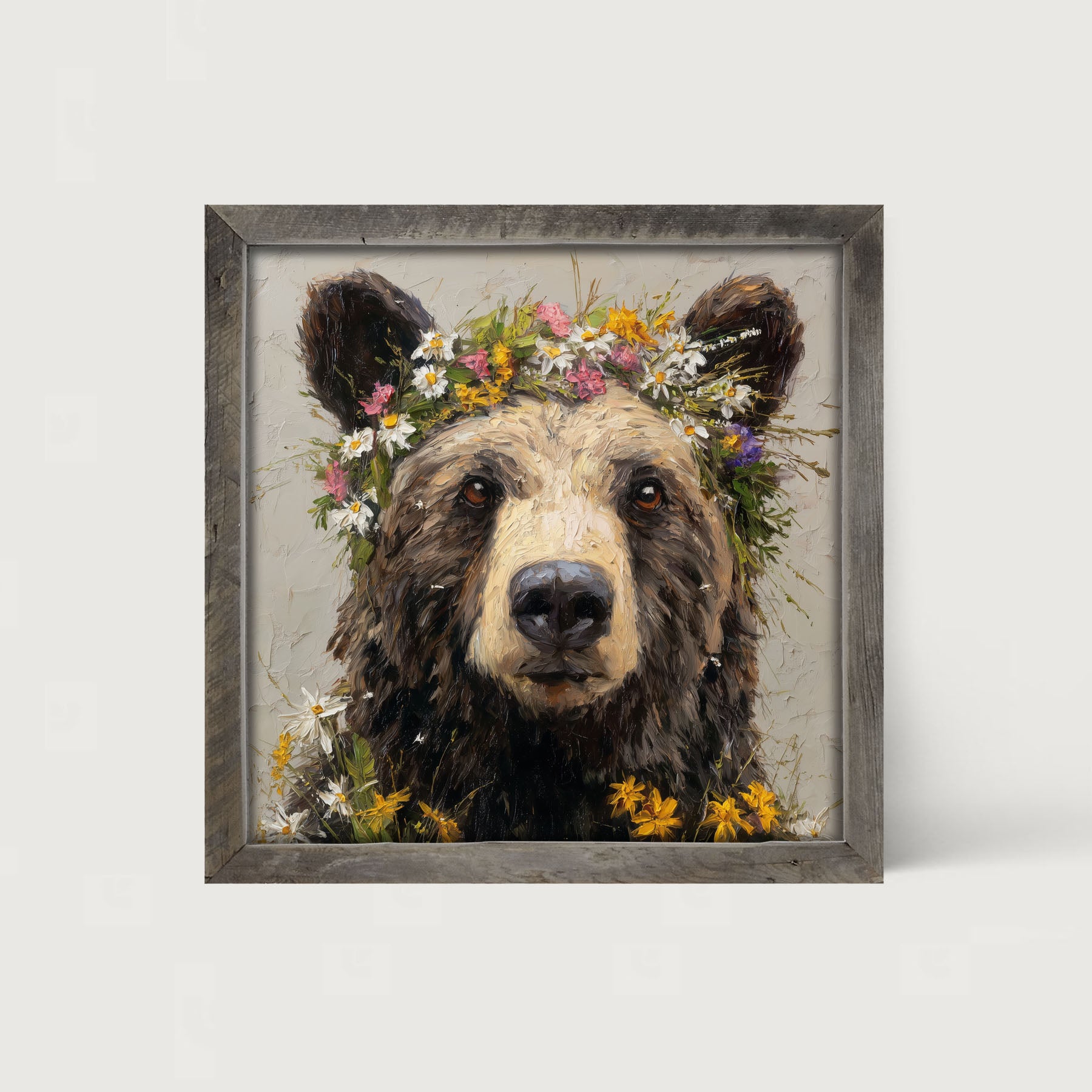 Spring Season Bear - Framed Art