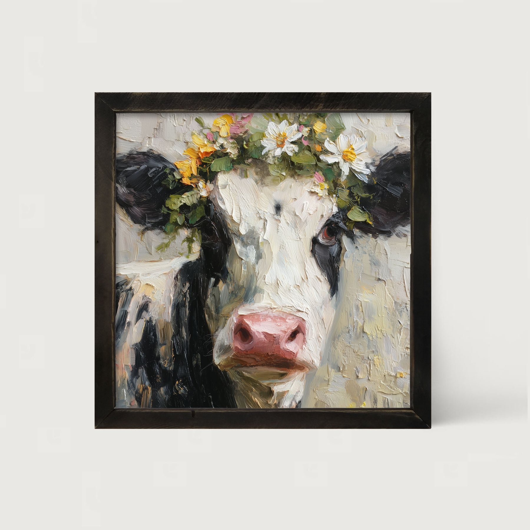 Spring Season Cow with Floral Crown
