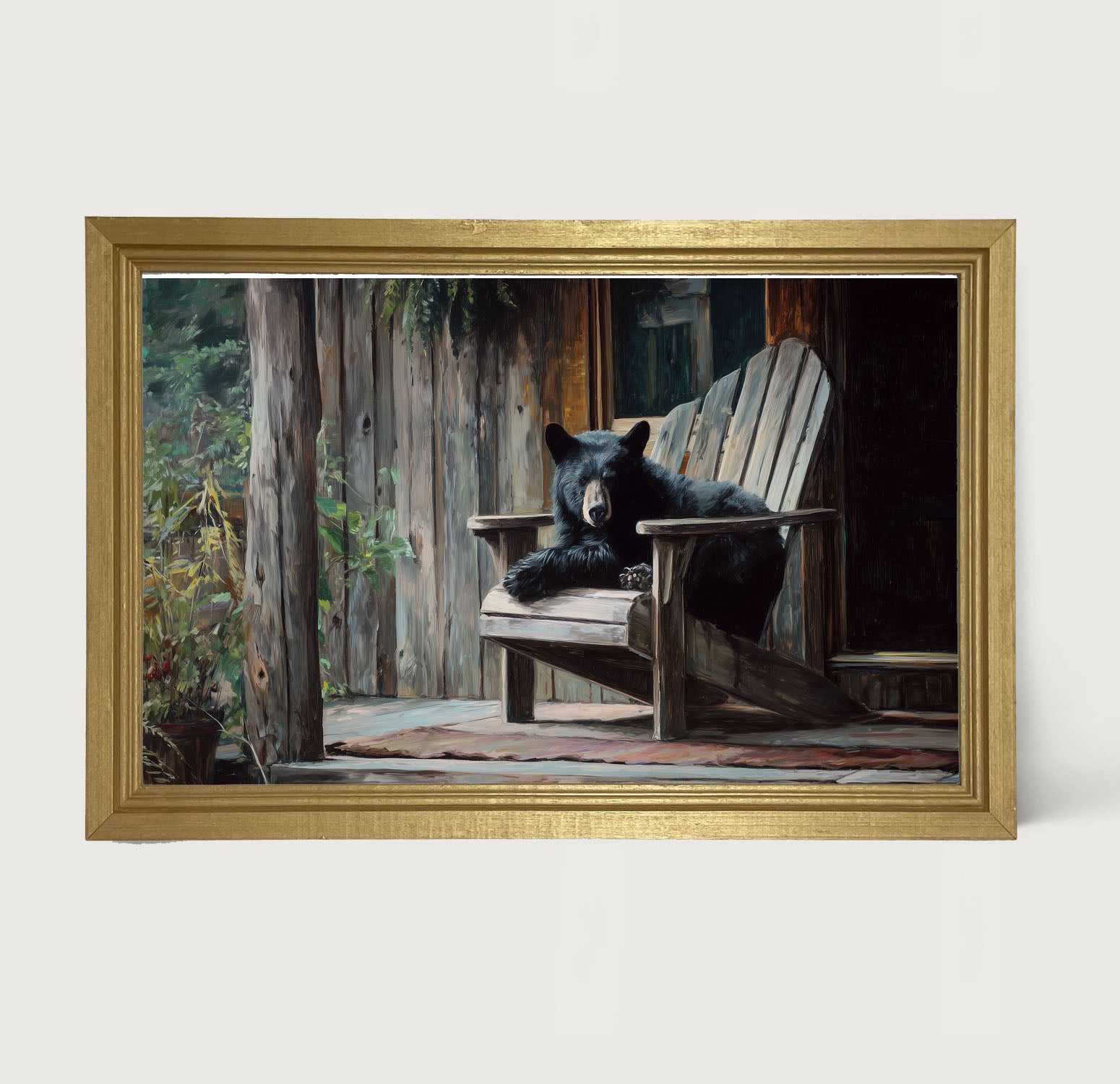Adirondack Chair with Black Bear