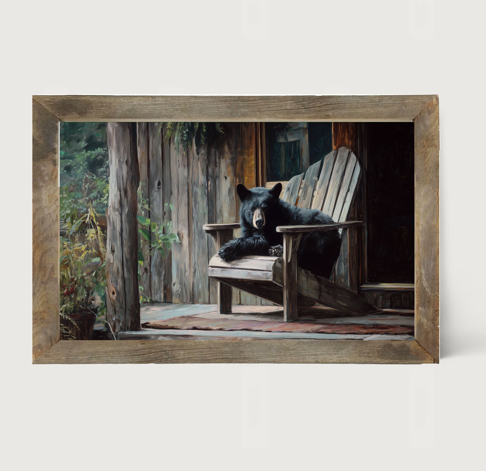 Adirondack Chair with Black Bear