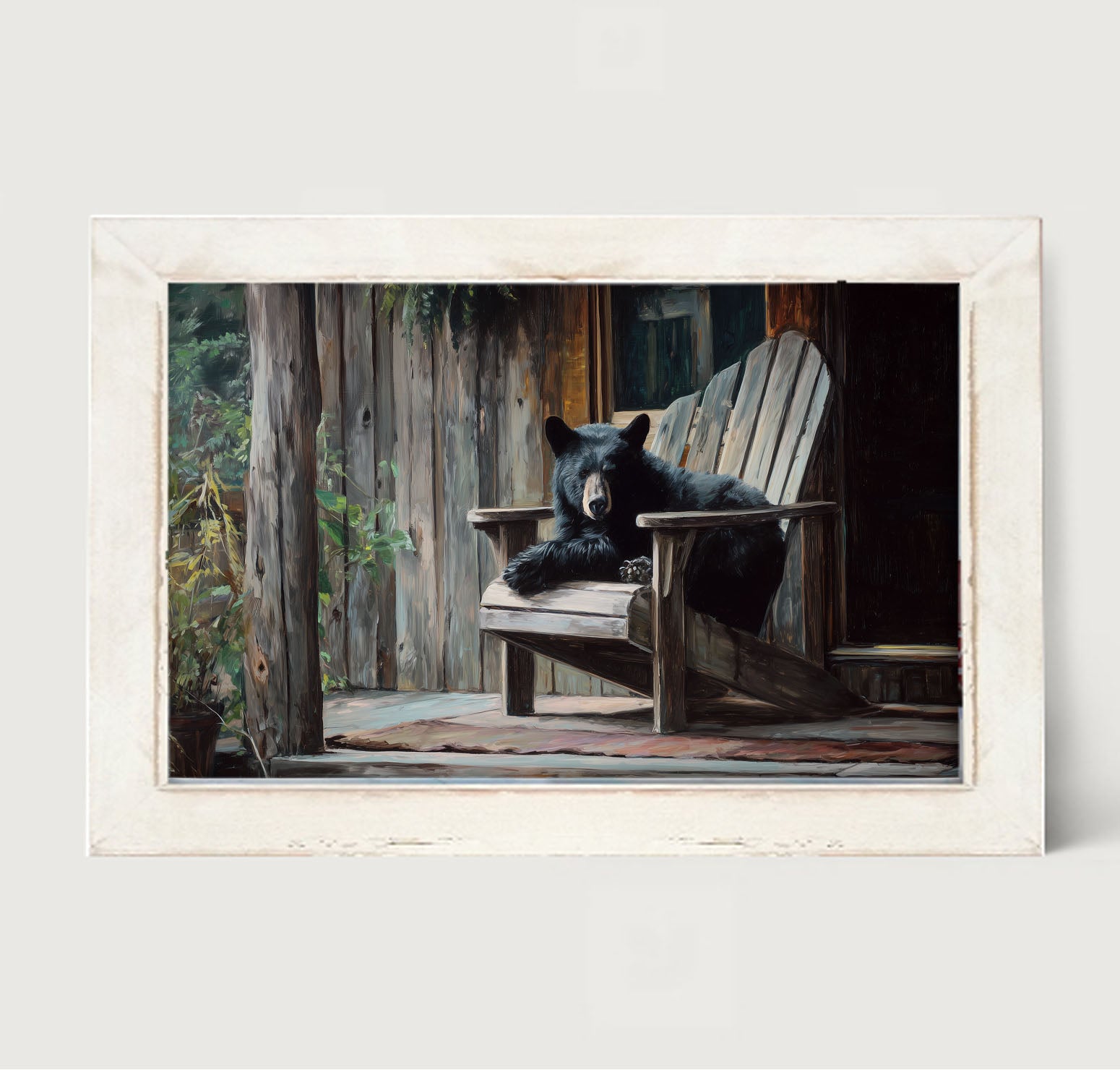 Adirondack Chair with Black Bear