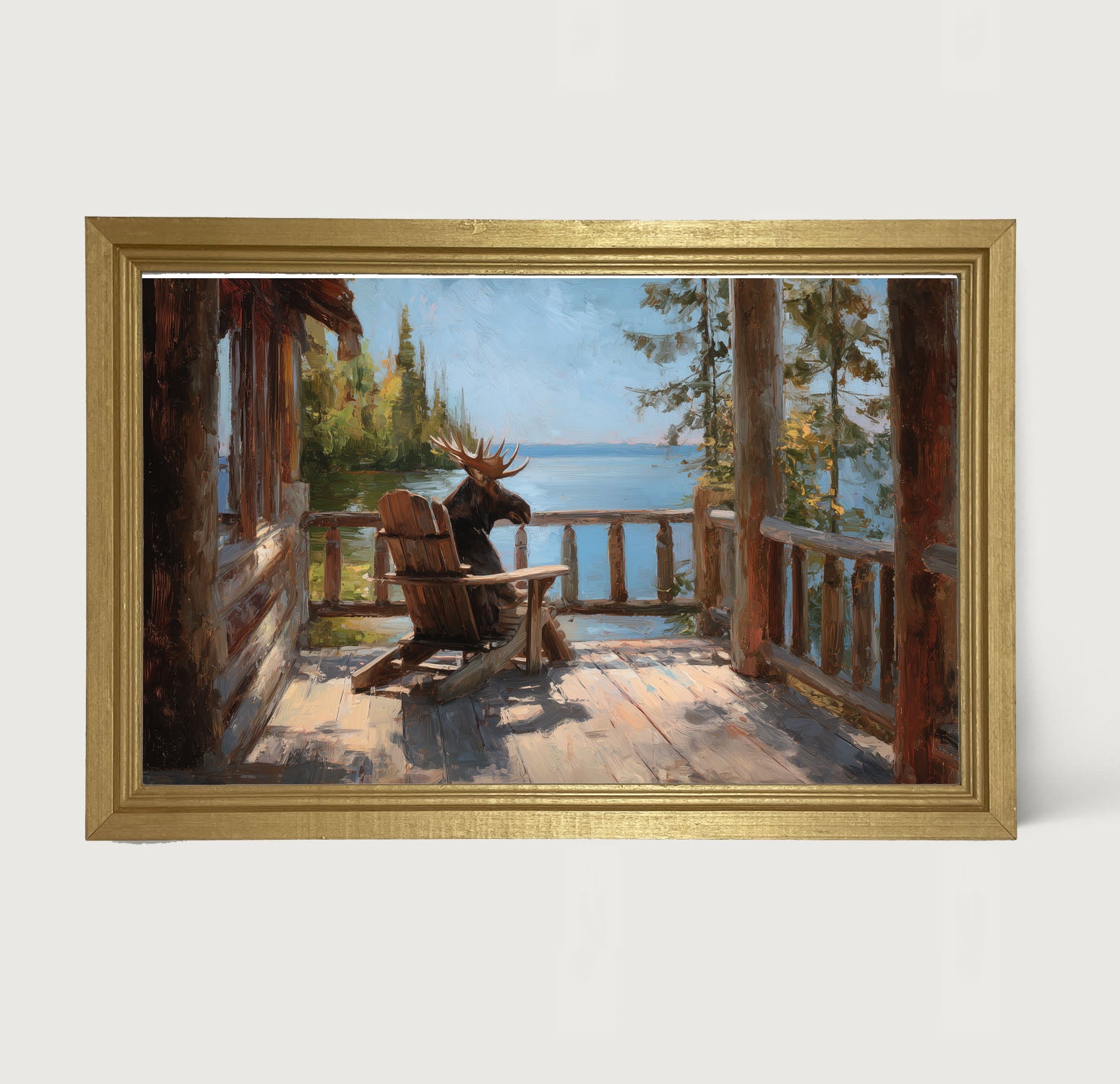 Adirondack Chair with Moose