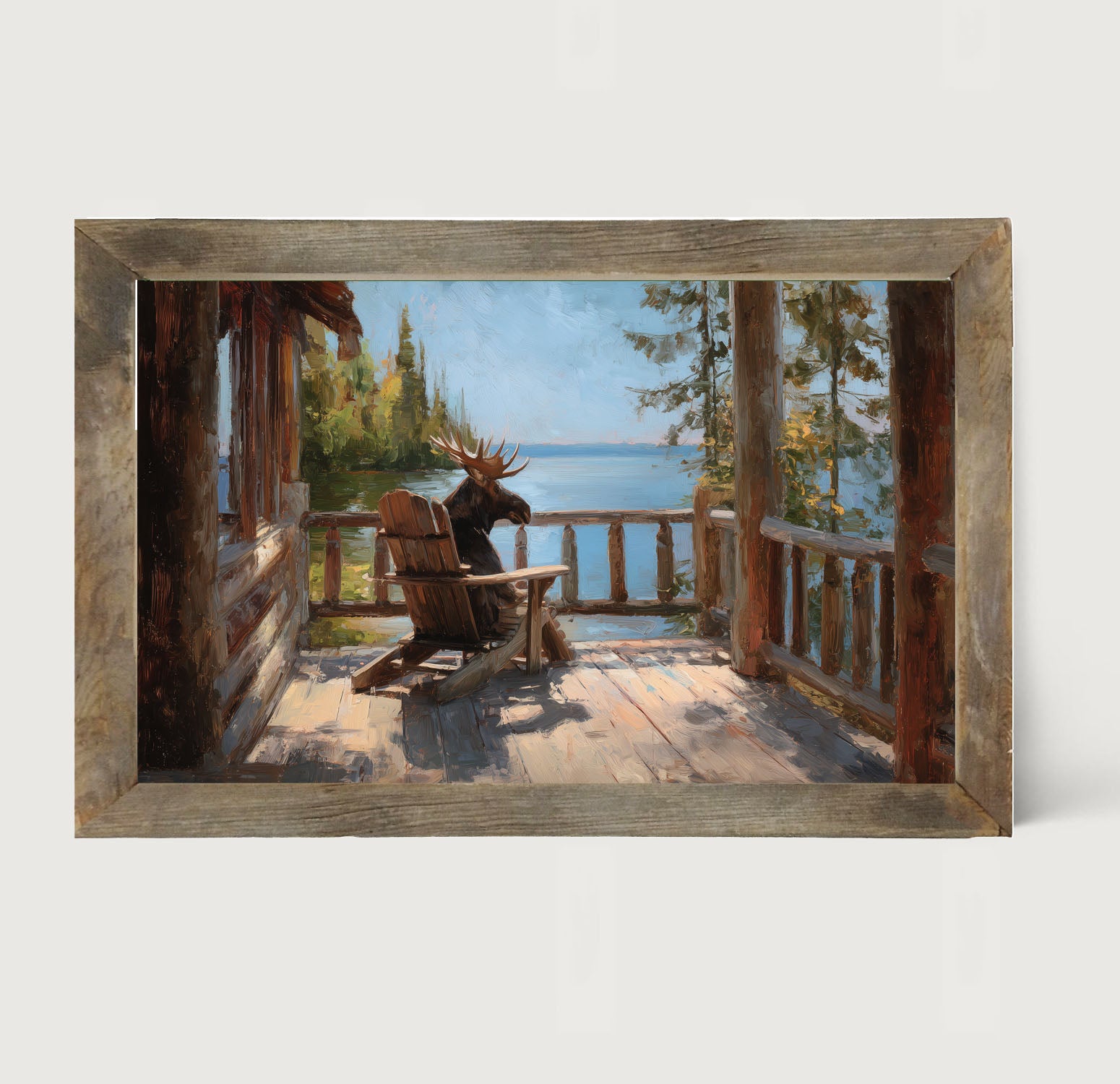 Adirondack Chair with Moose