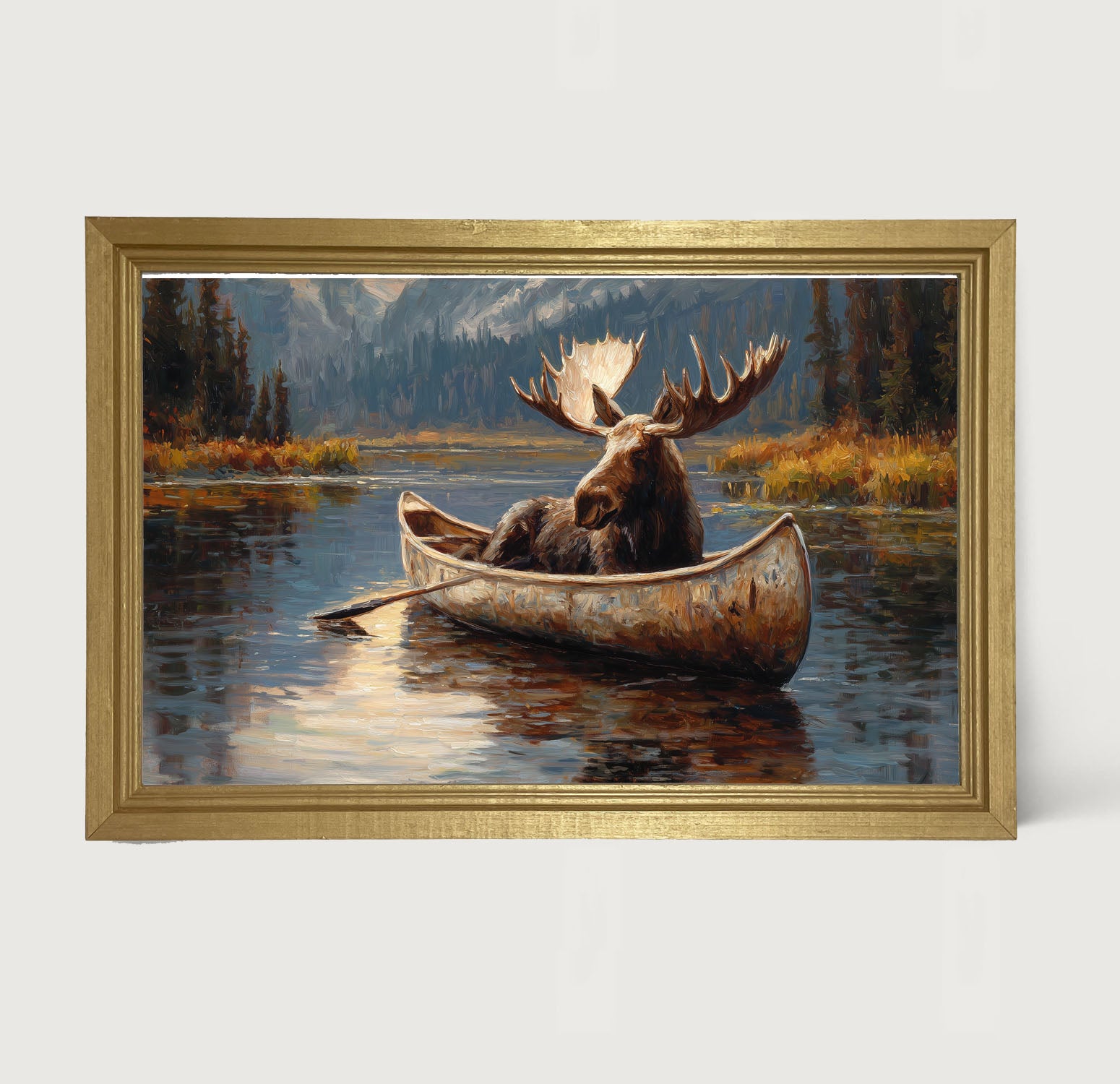 Moose in Canoe