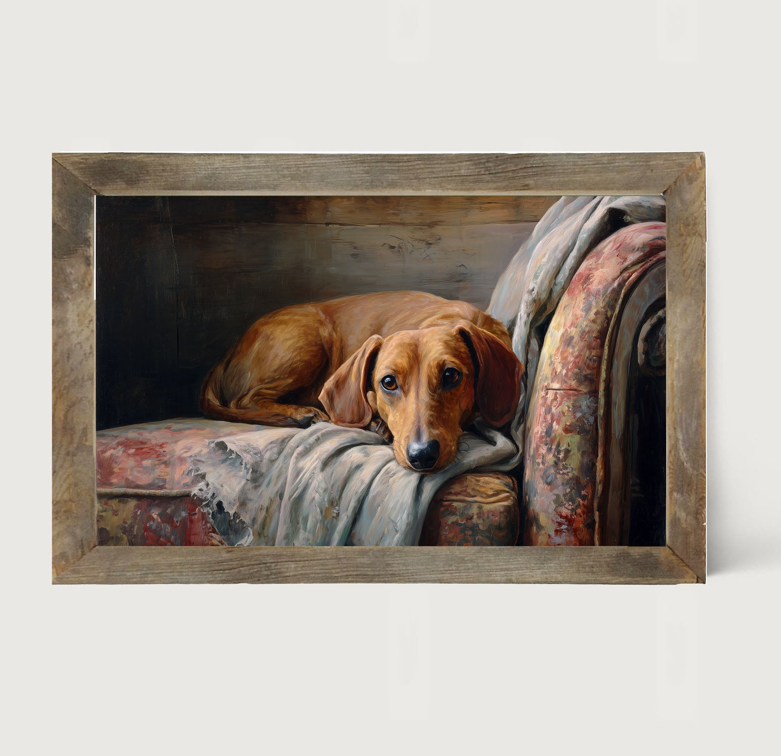 Armchair with Brown Dachshund