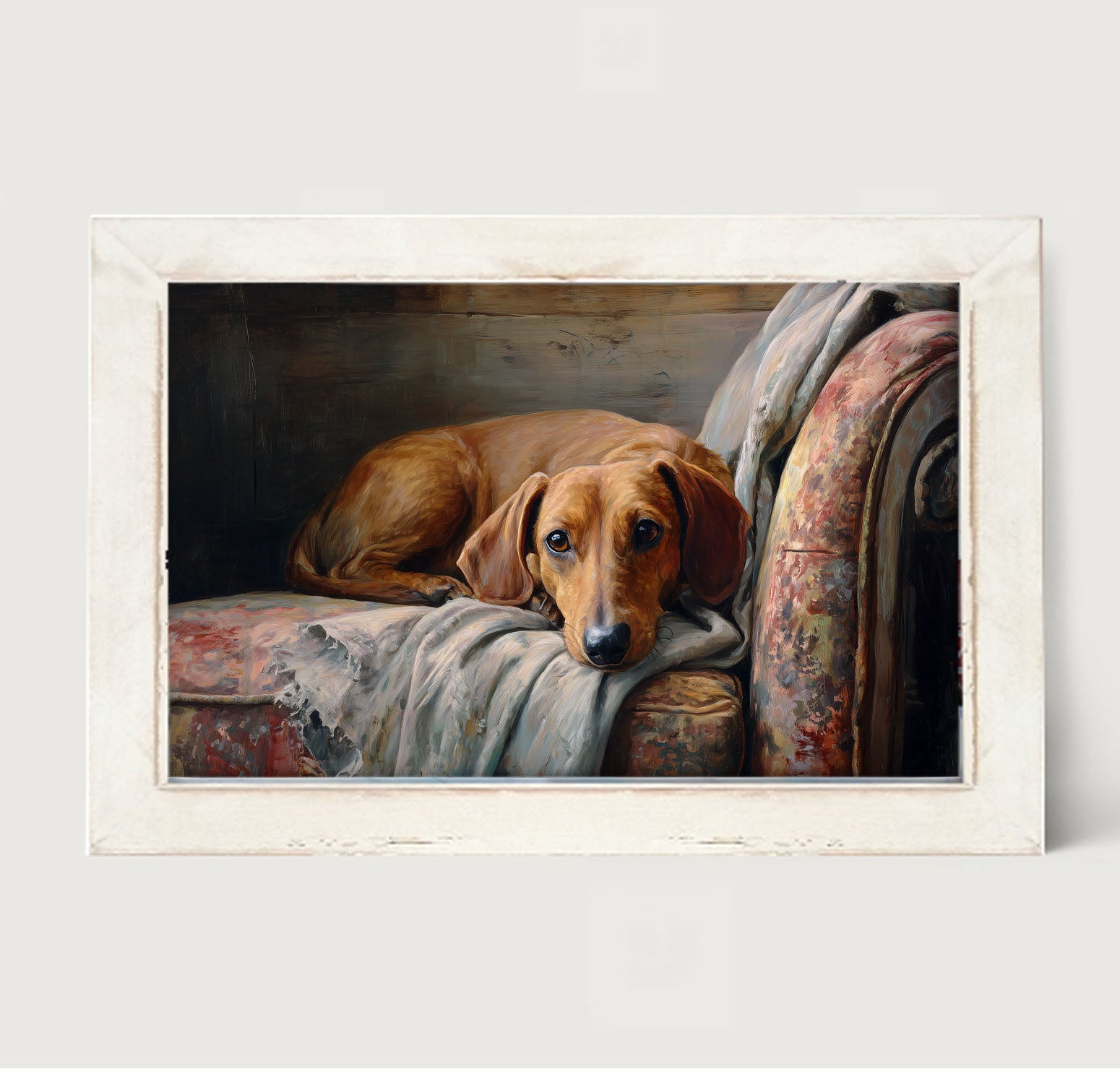 Armchair with Brown Dachshund