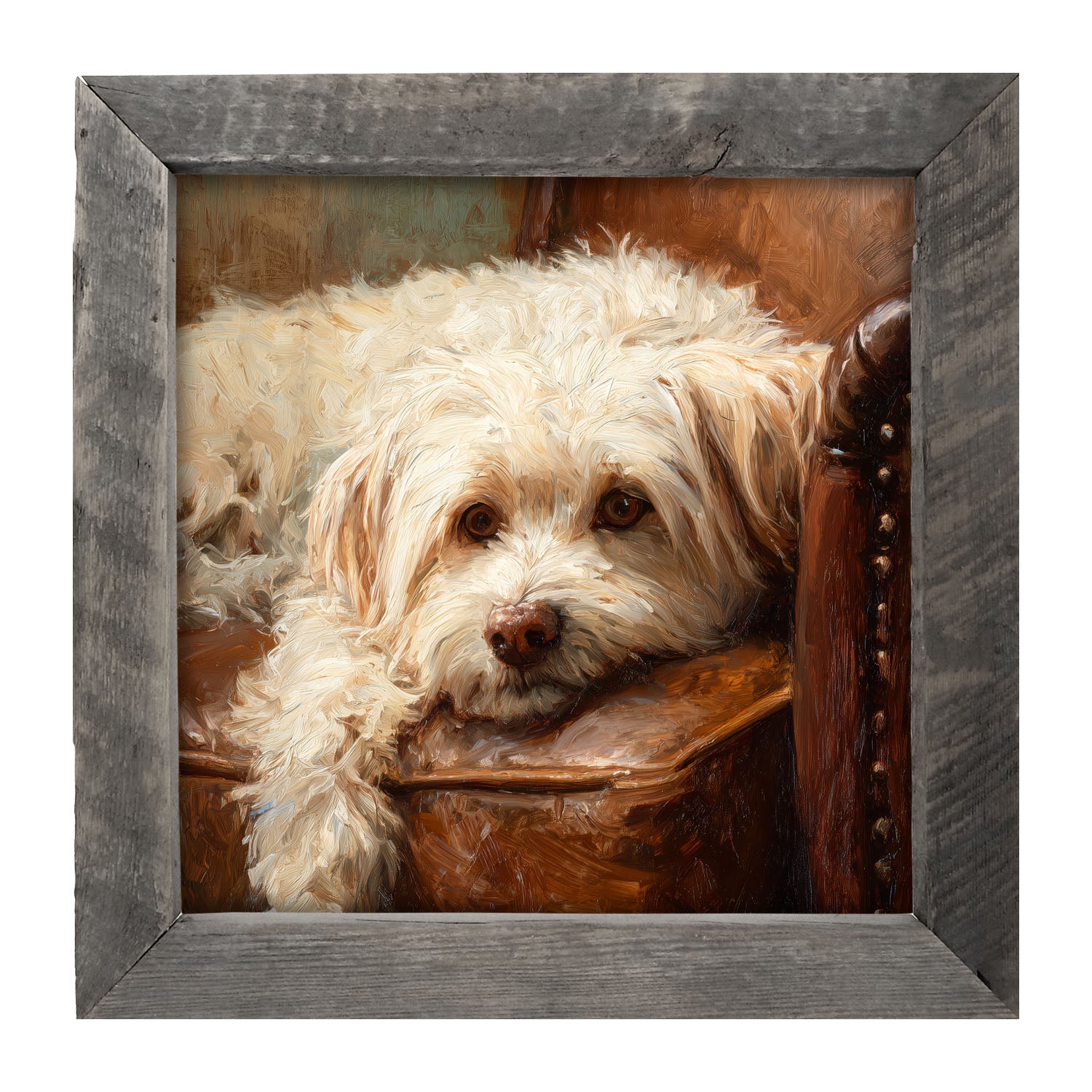 Armchair with Havanese Dog - Framed Art