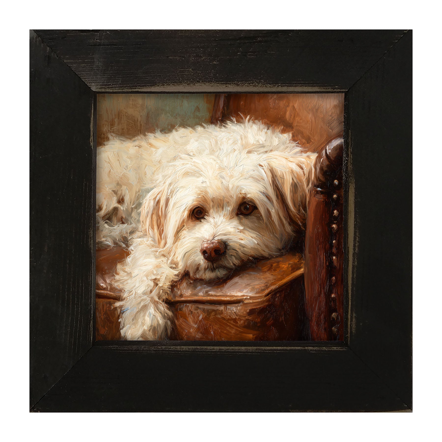 Armchair with Havanese Dog - Framed Art