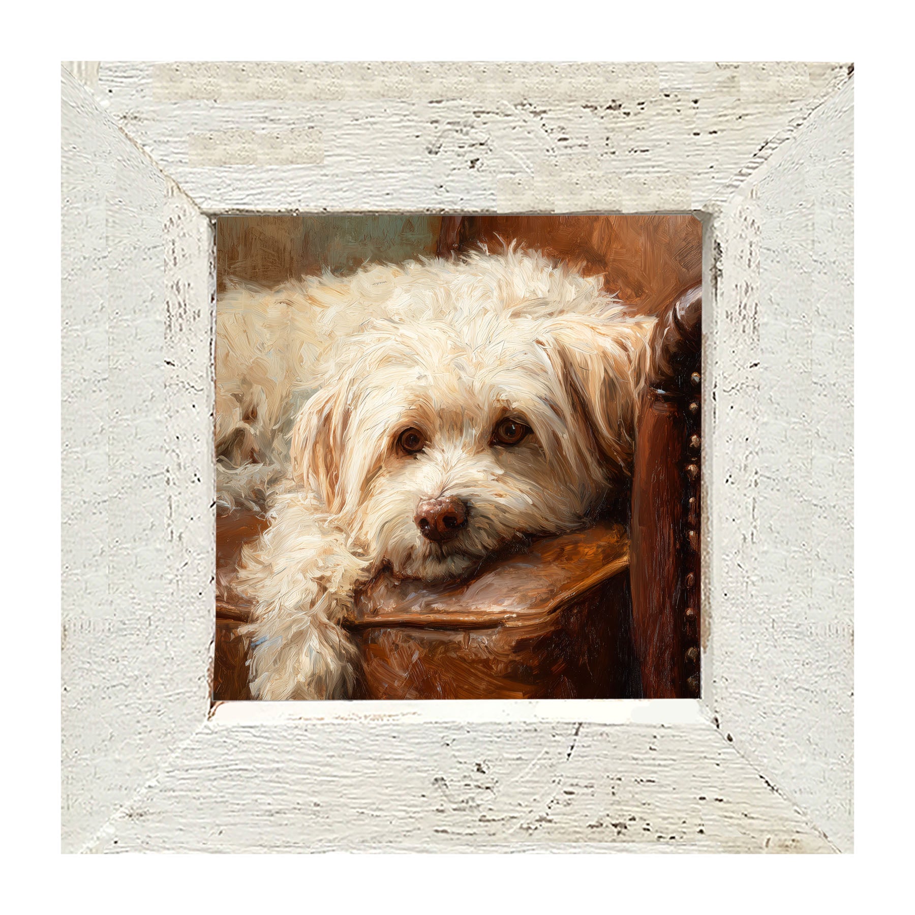 Armchair with Havanese Dog - Framed Art