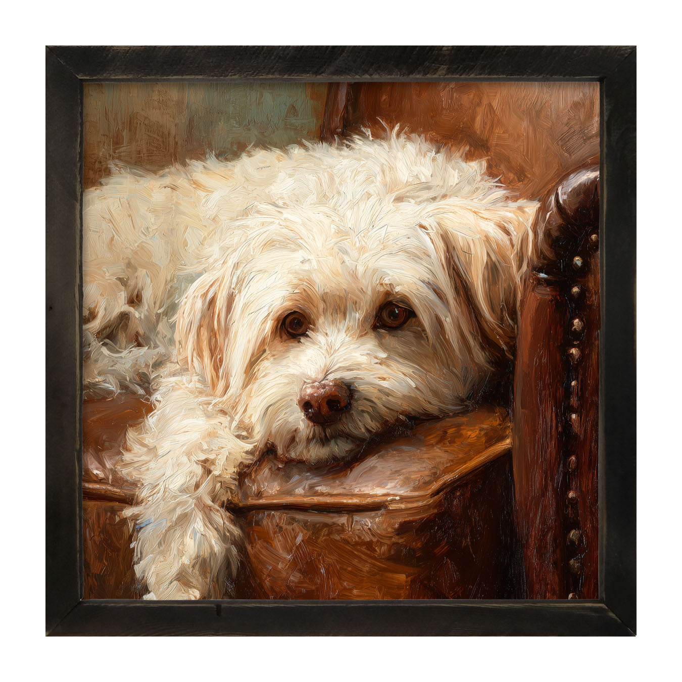 Armchair with Havanese Dog - Framed Art
