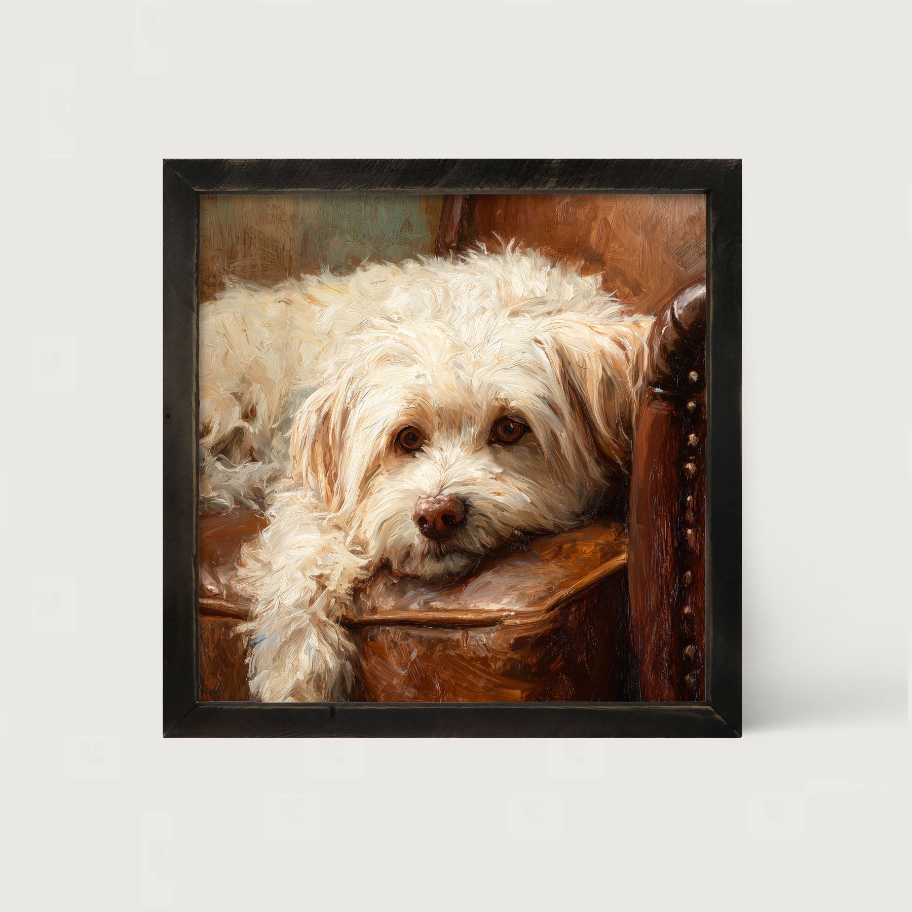 Armchair with Havanese Dog