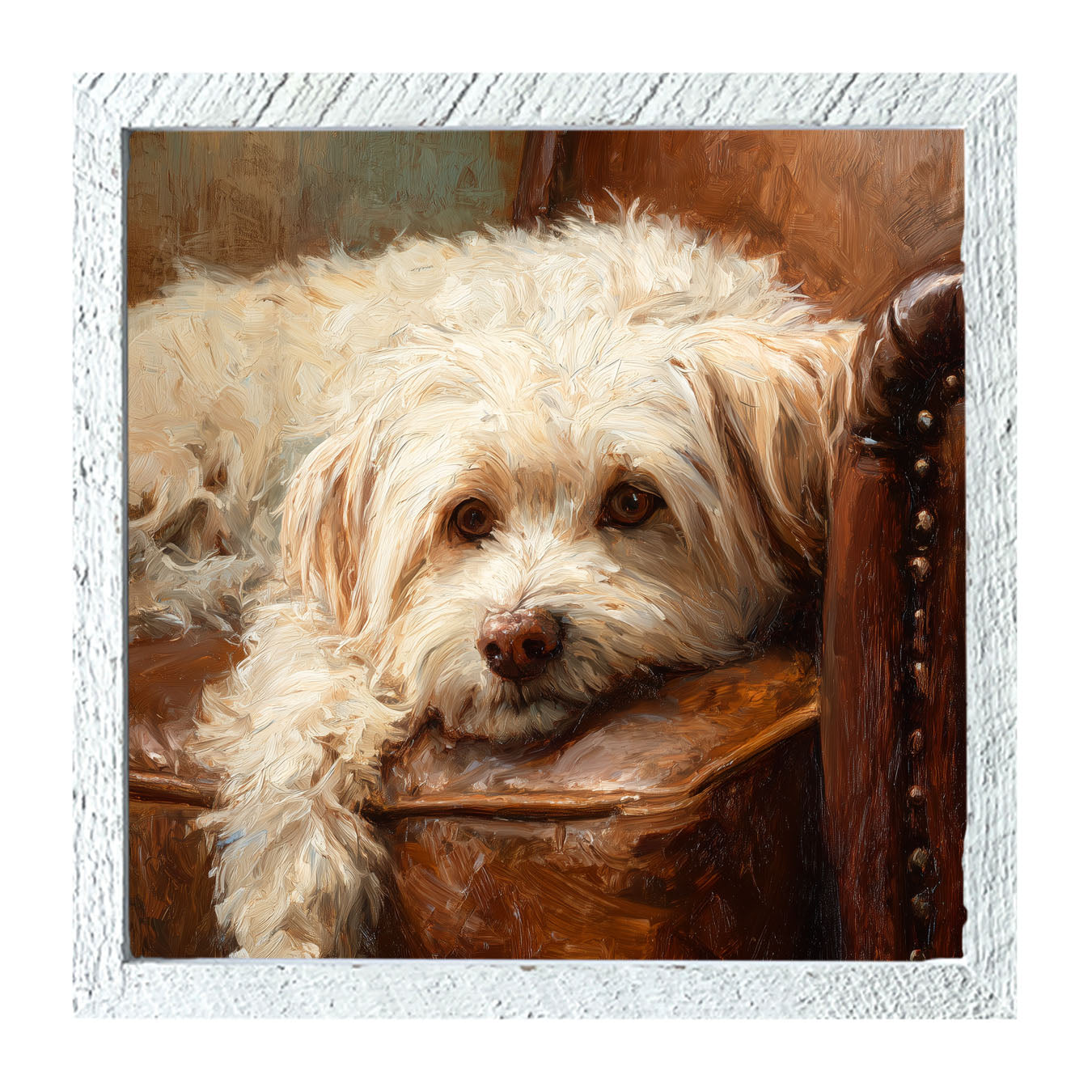 Armchair with Havanese Dog - Framed Art