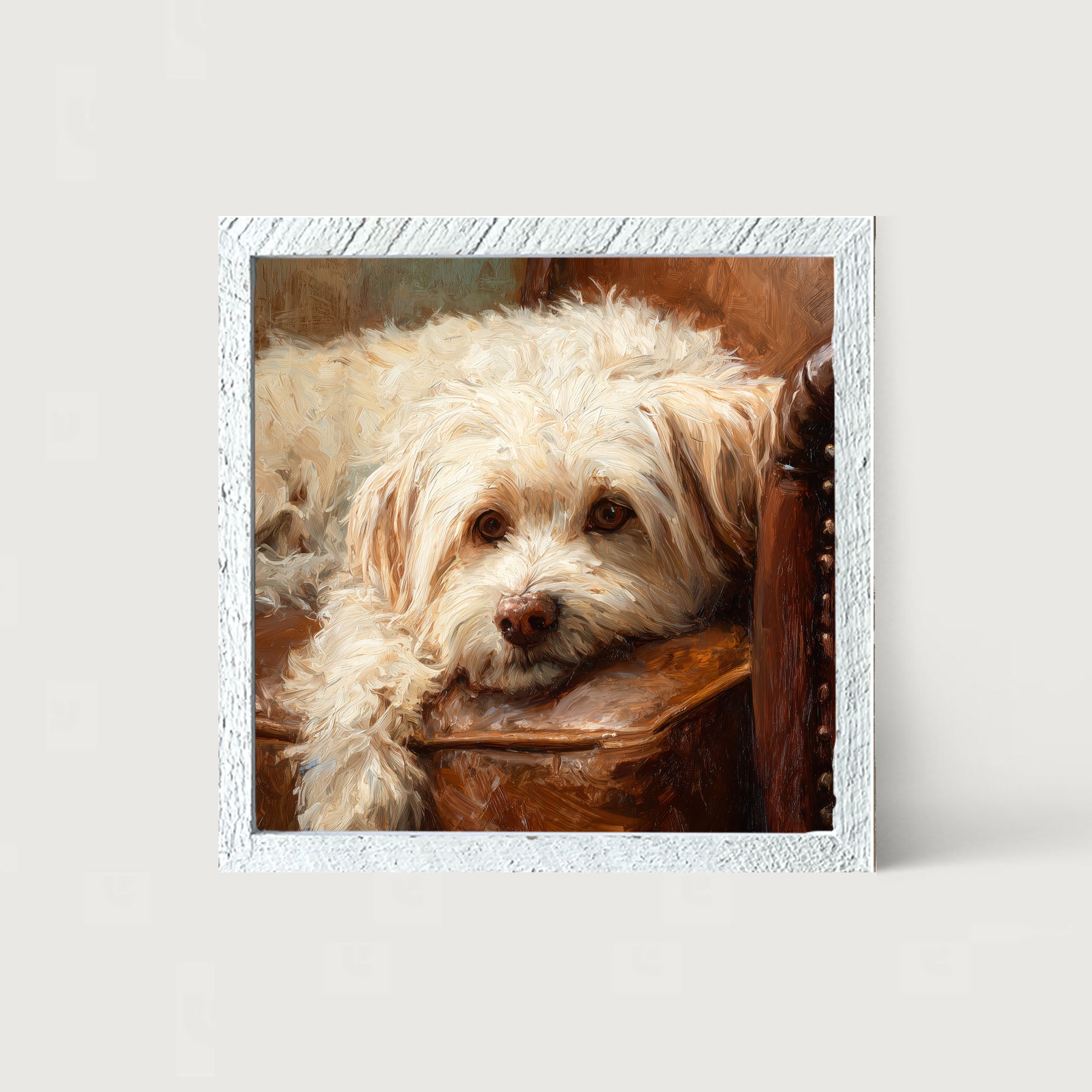Armchair with Havanese Dog