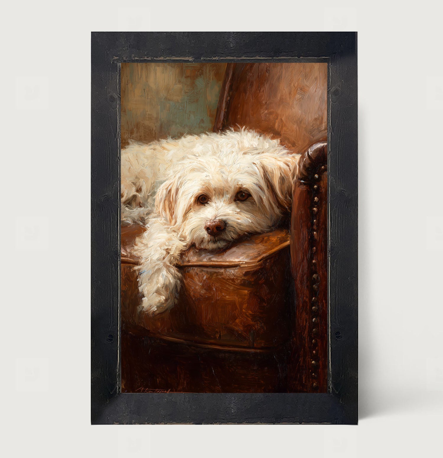 Armchair with Havanese Dog