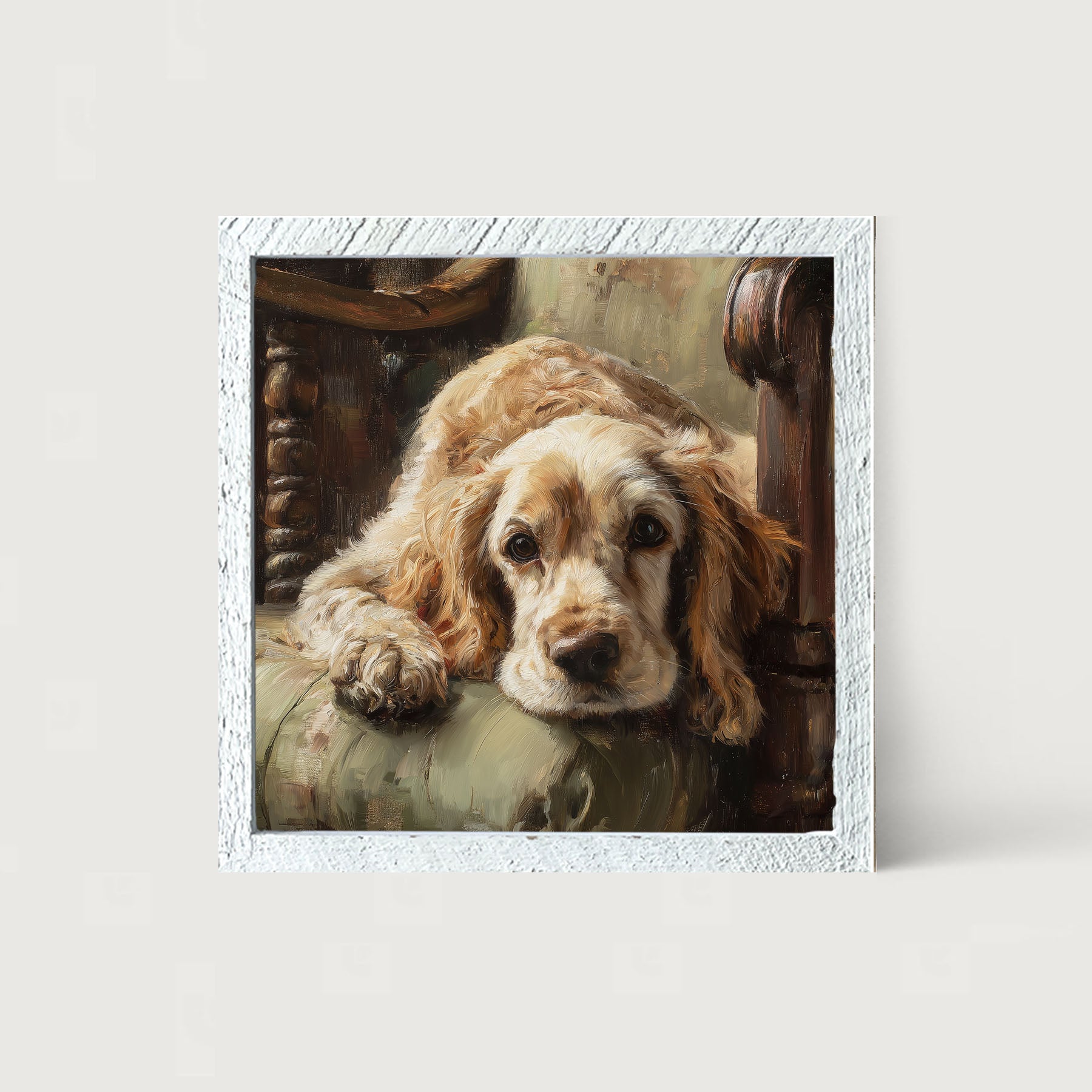 Armchair with Cocker Spaniel Dog