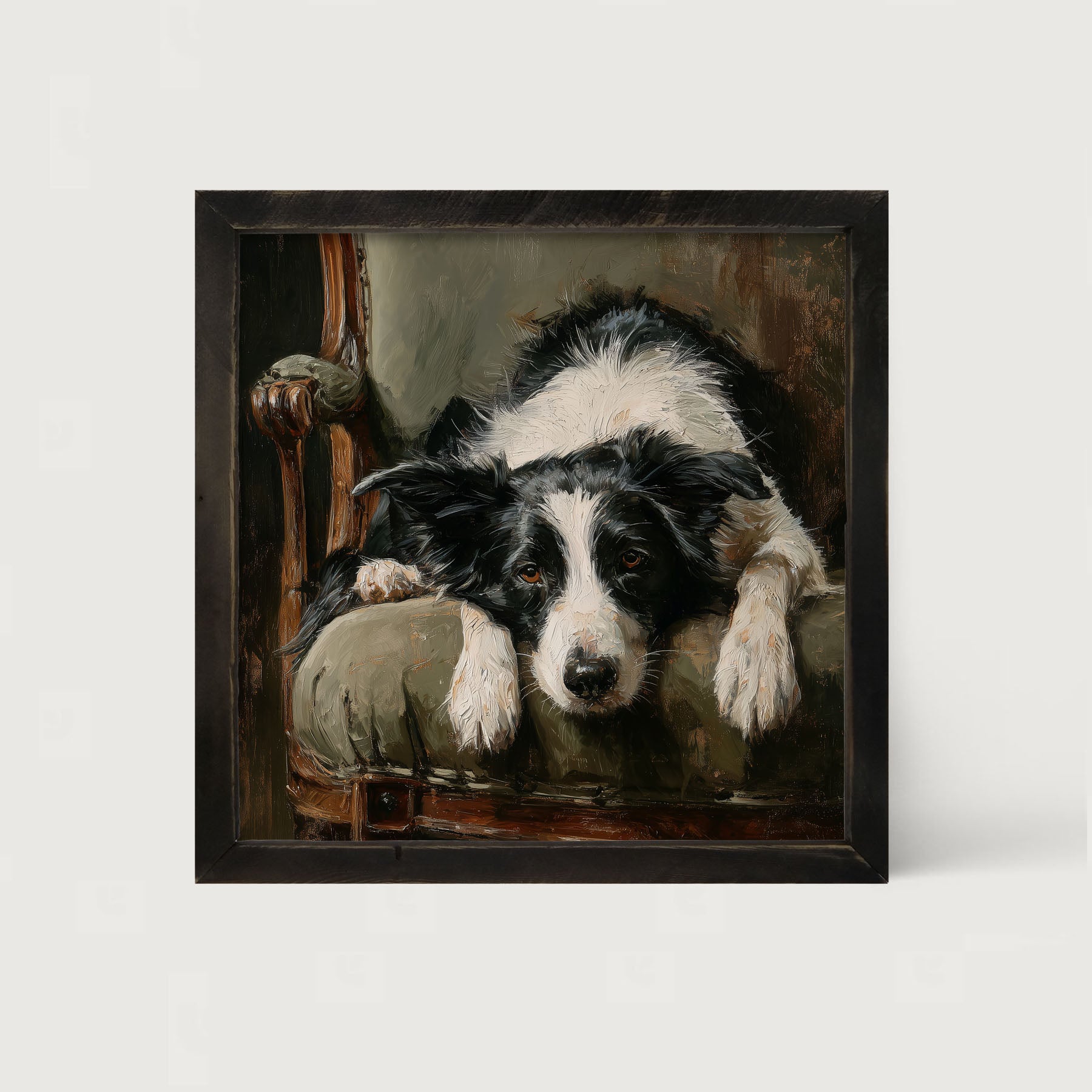 Armchair with Border Collie Dog