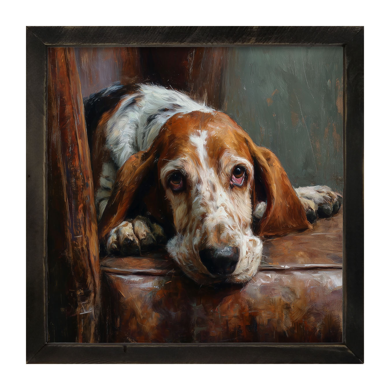 Armchair with Basset Hound