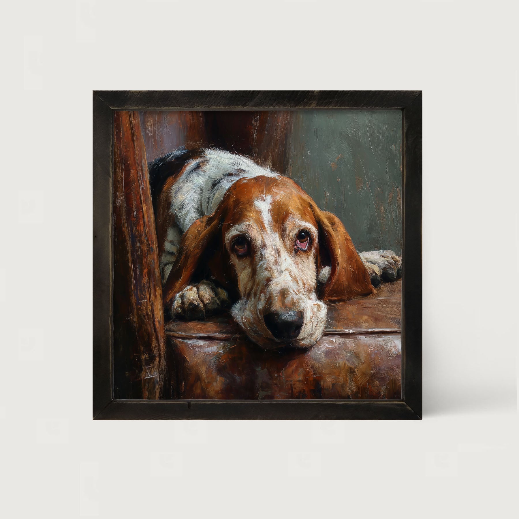 Armchair with Basset Hound