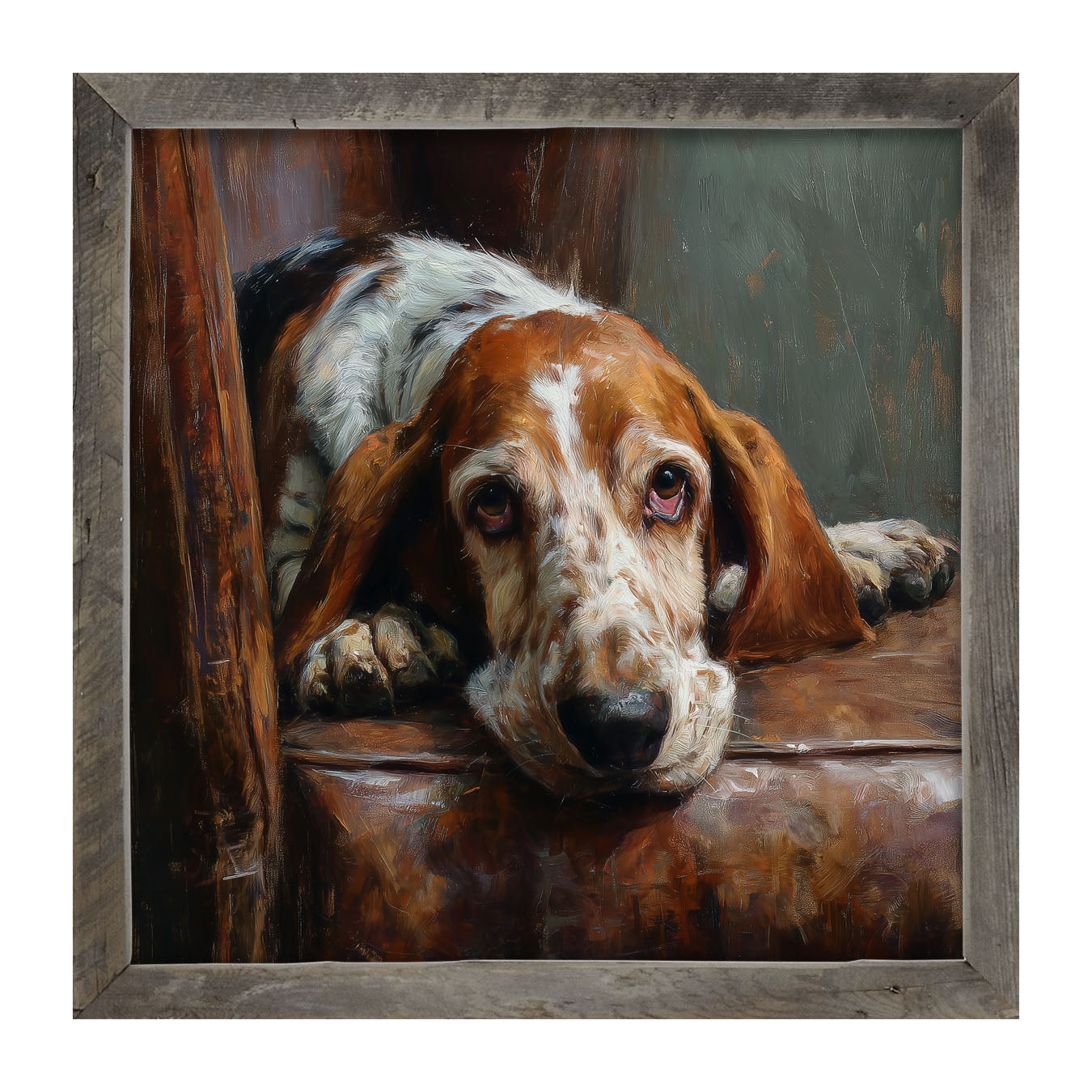 Armchair with Basset Hound