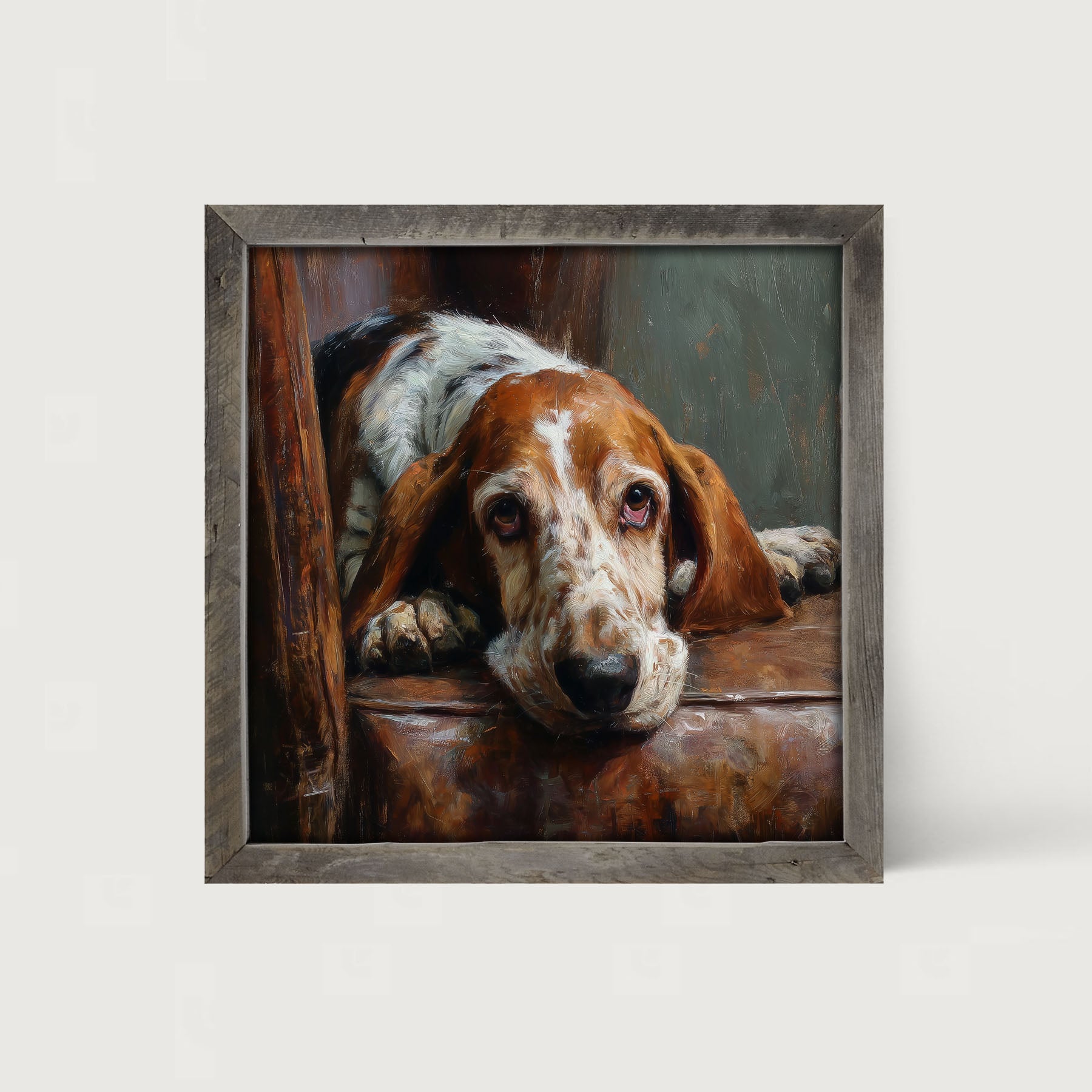 Armchair with Basset Hound