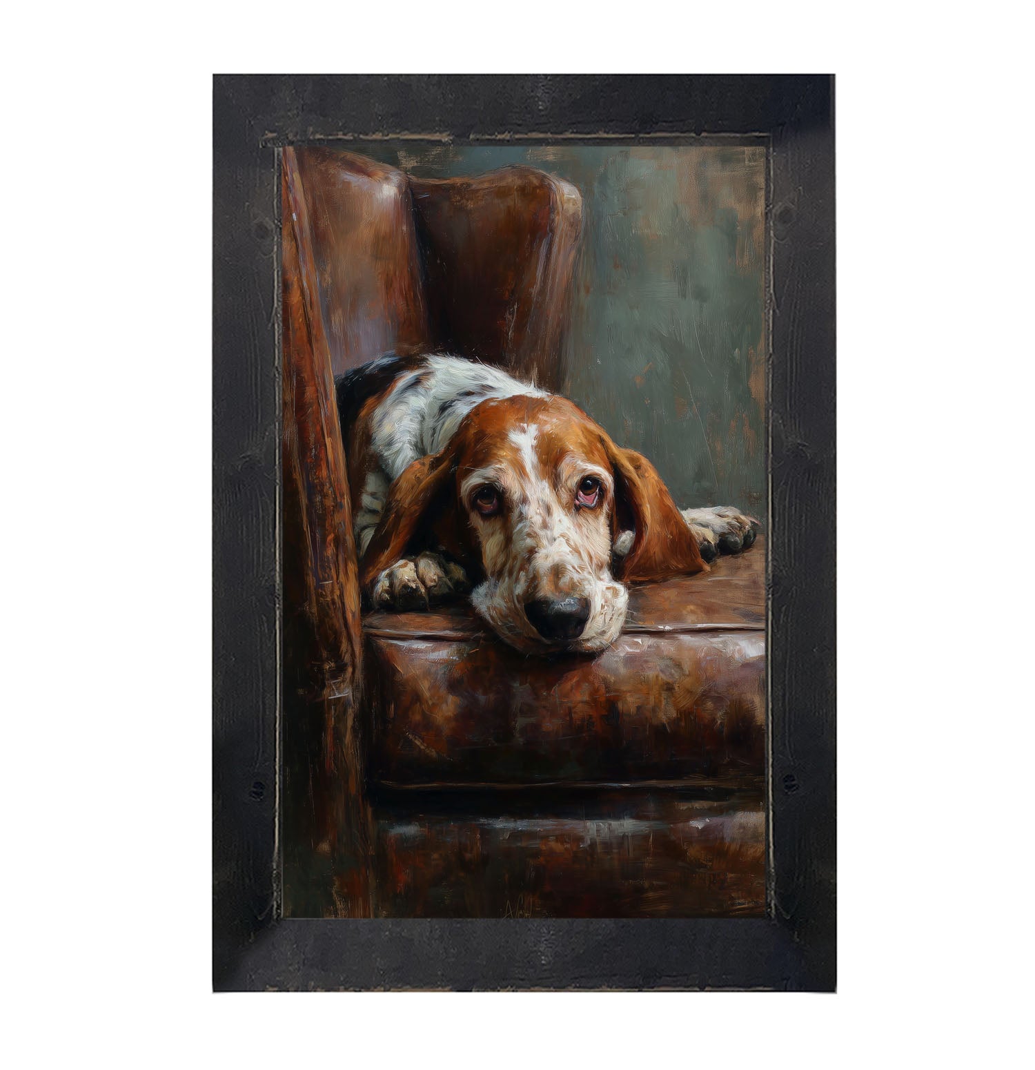 Armchair with Basset Hound