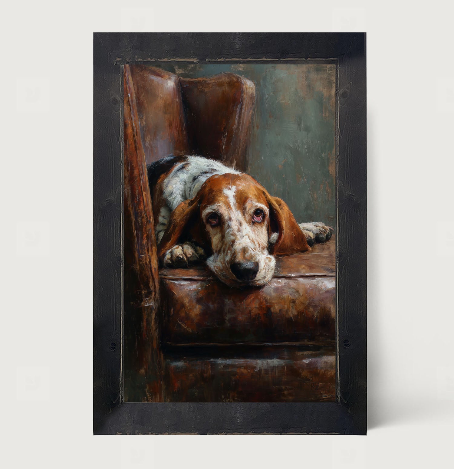 Armchair with Basset Hound