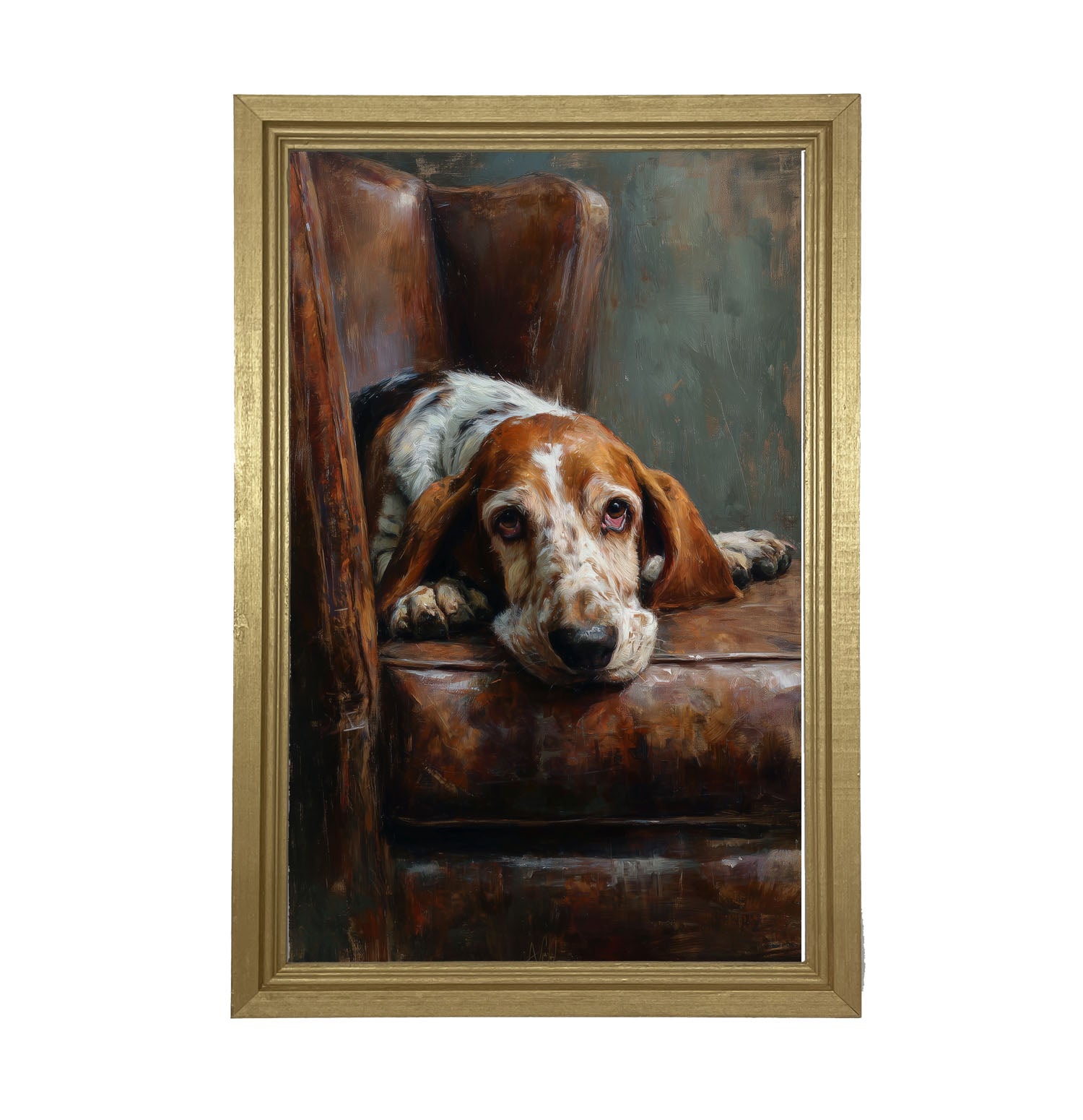 Armchair with Basset Hound