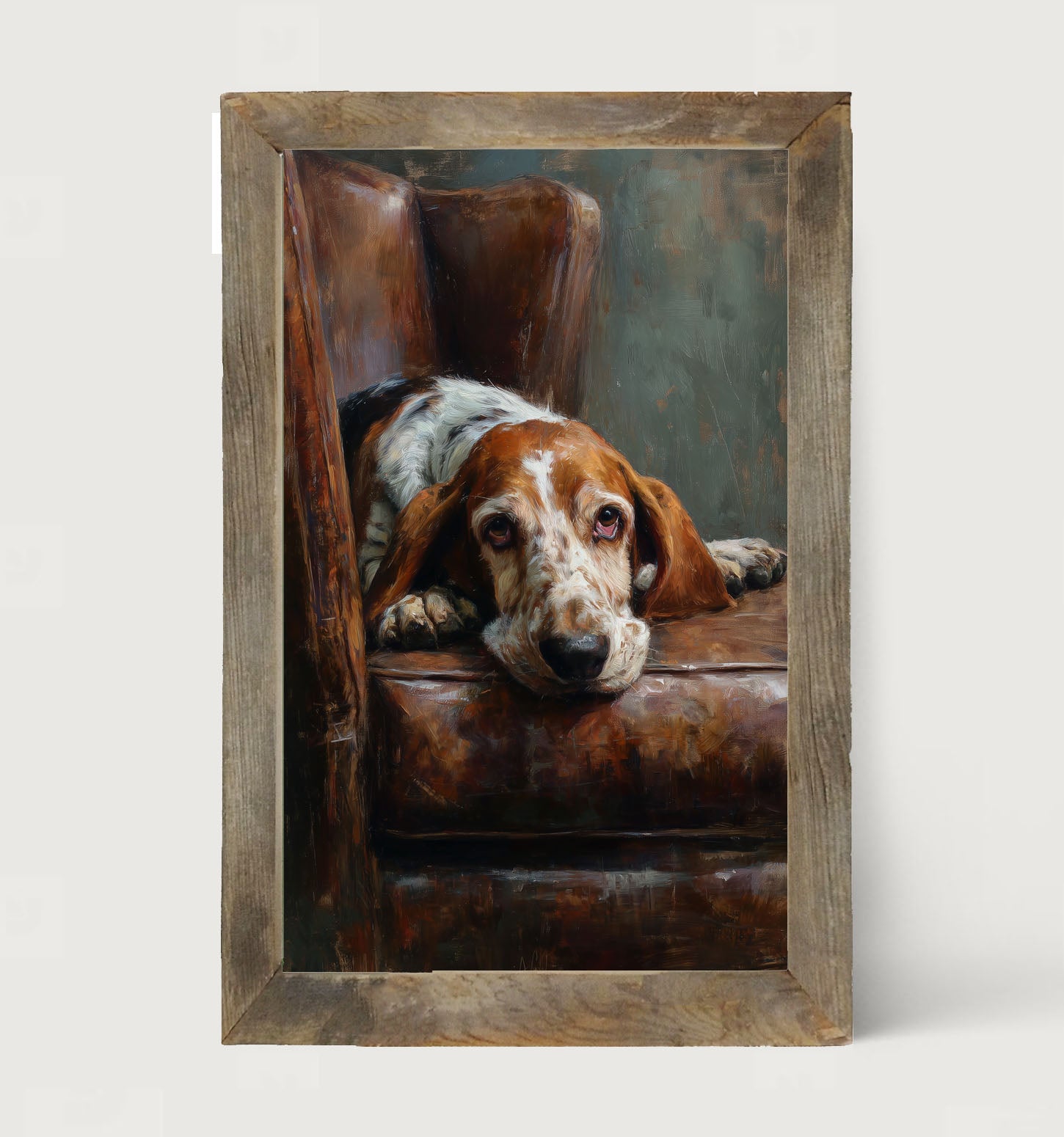 Armchair with Basset Hound