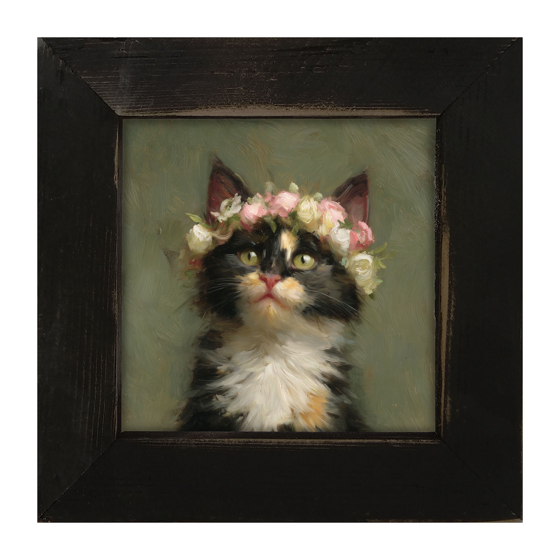 Spring Season Calico Cat - Framed Art