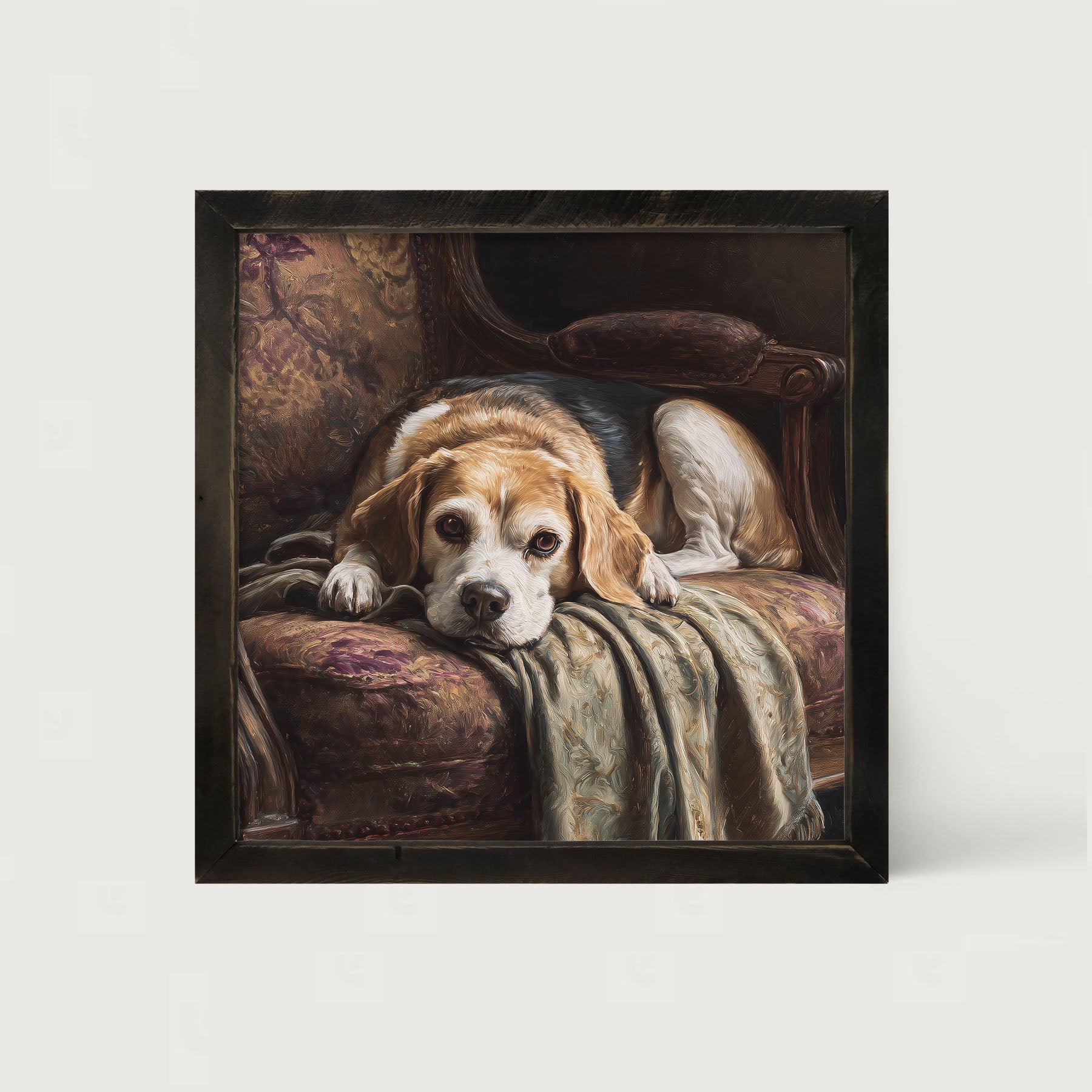 Armchair with Beagle Dog