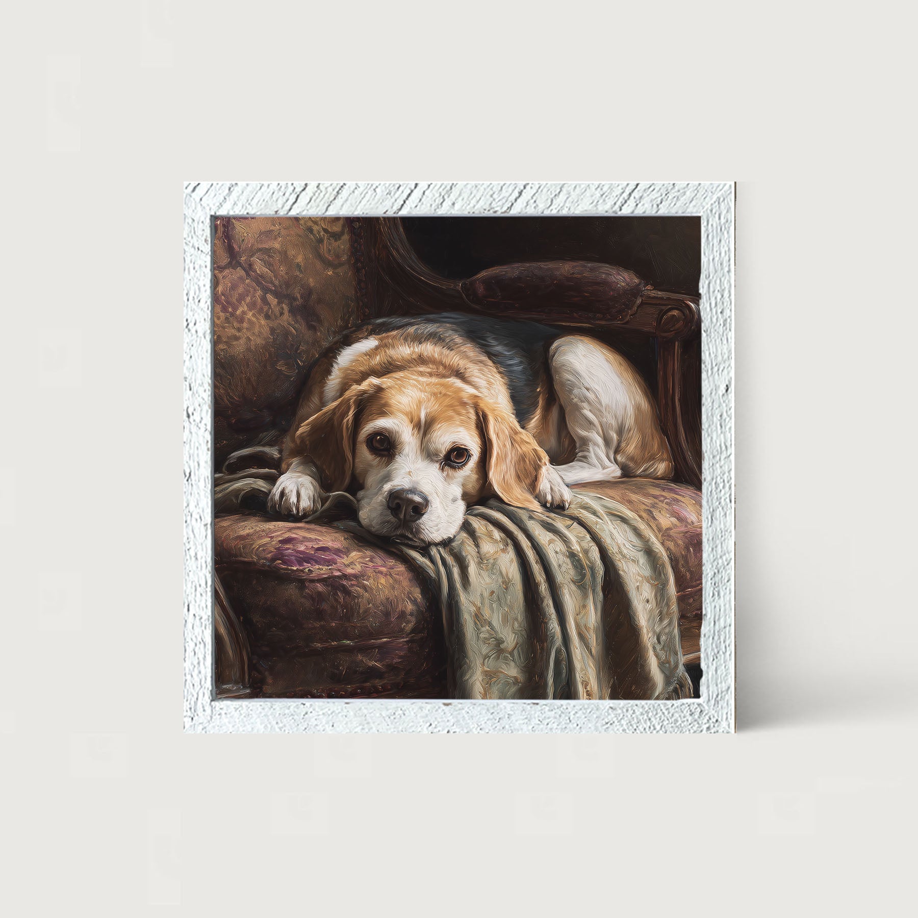 Armchair with Beagle Dog