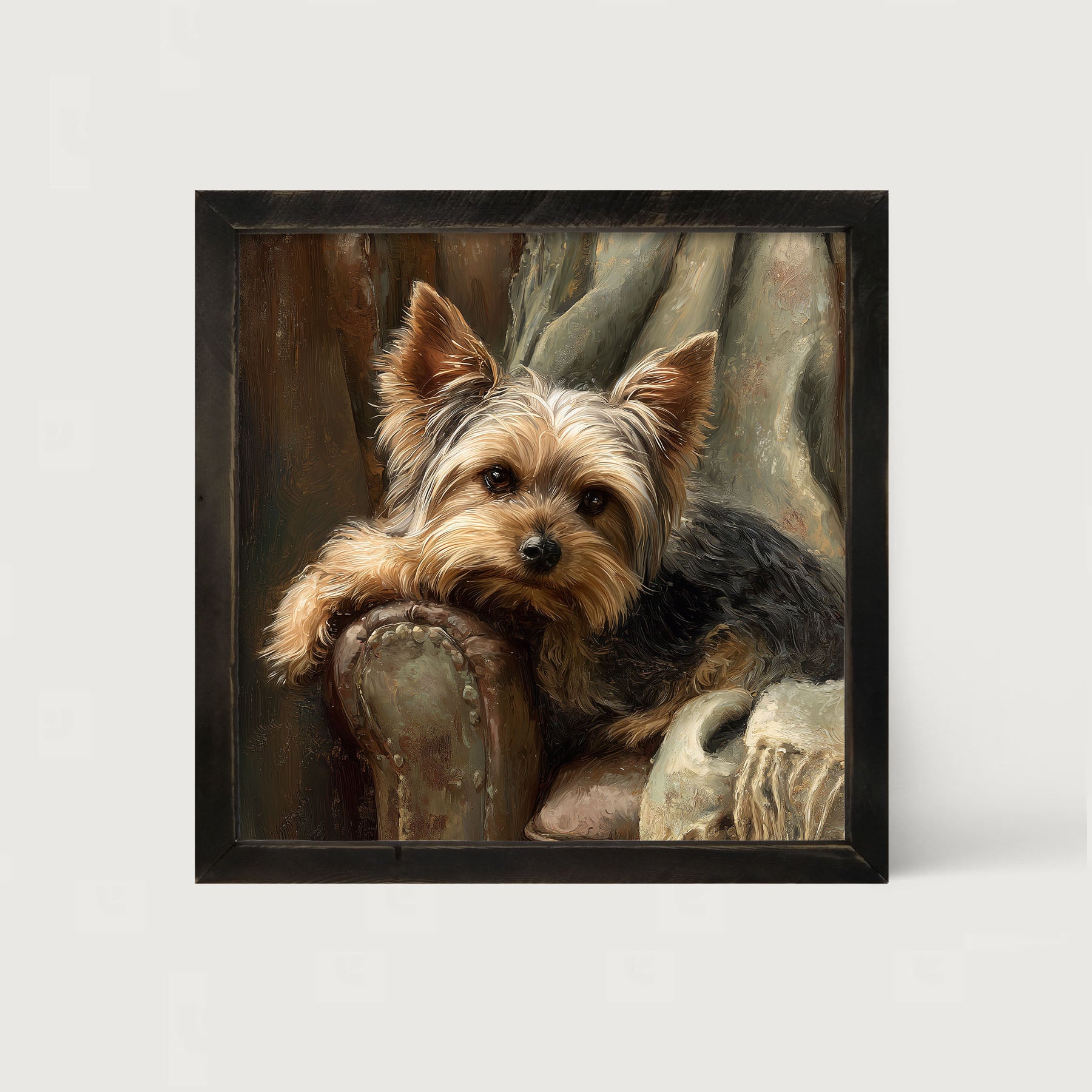 Armchair with Yorkshire Terrier Dog