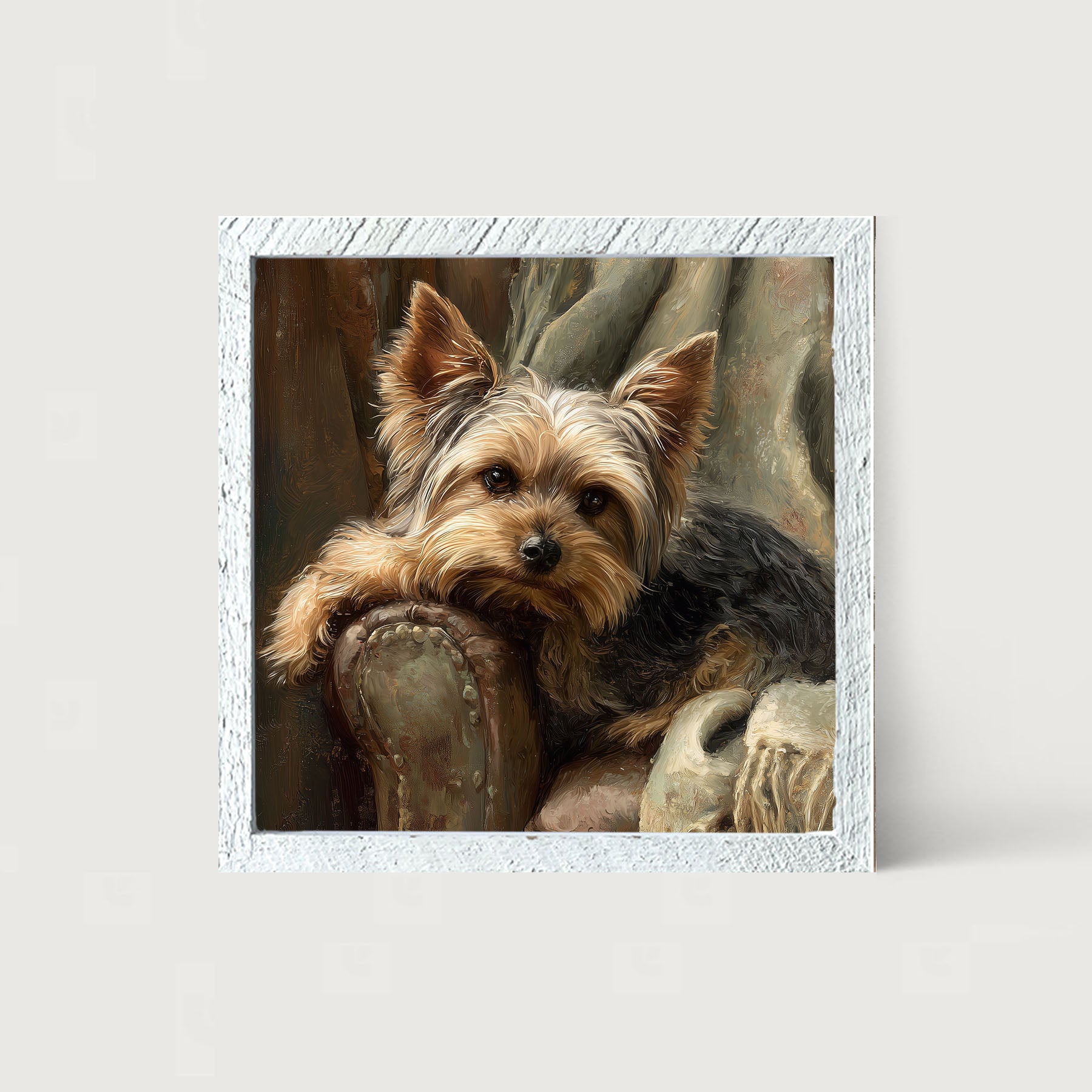 Armchair with Yorkshire Terrier Dog