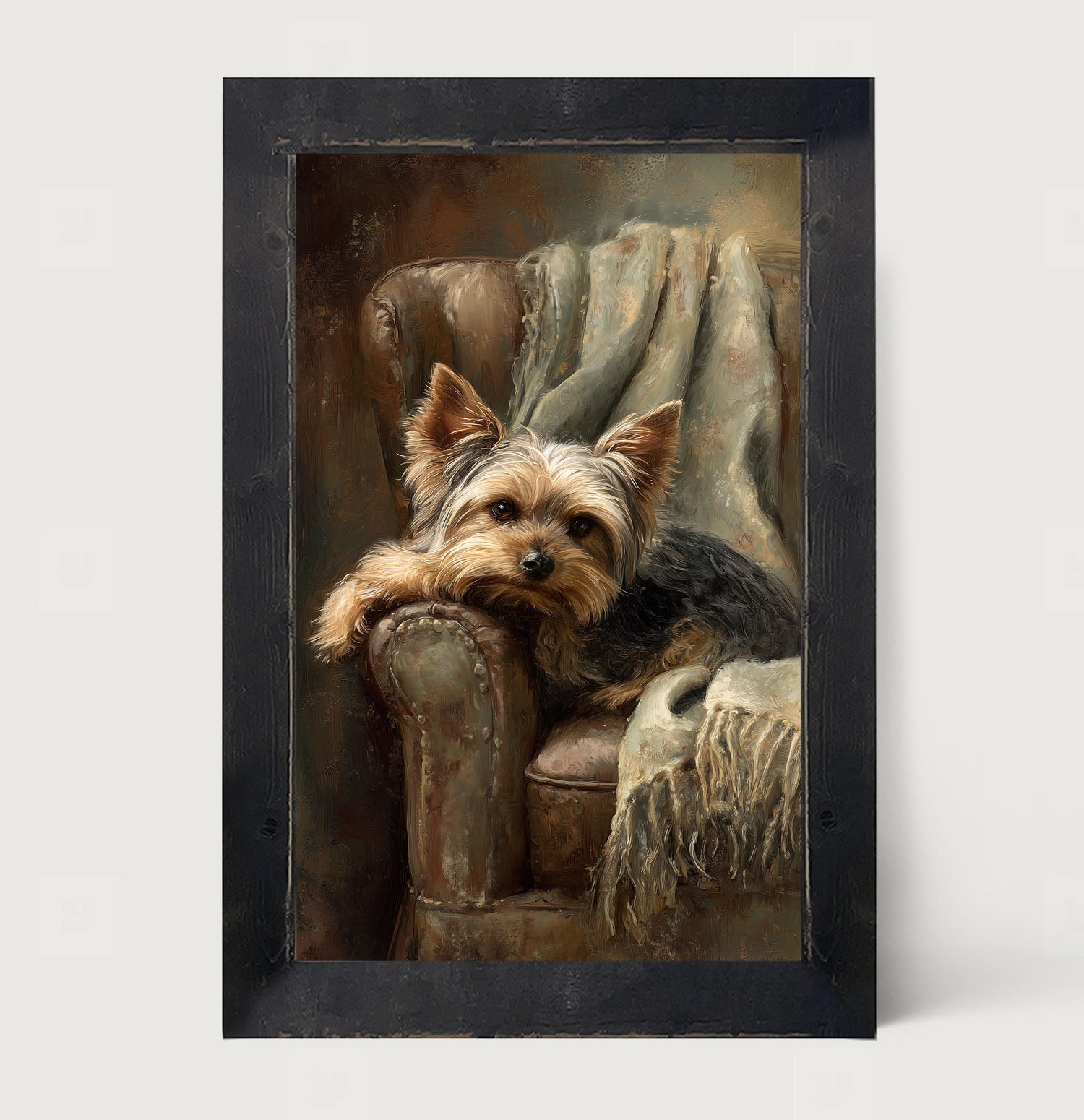 Armchair with Yorkshire Terrier Dog