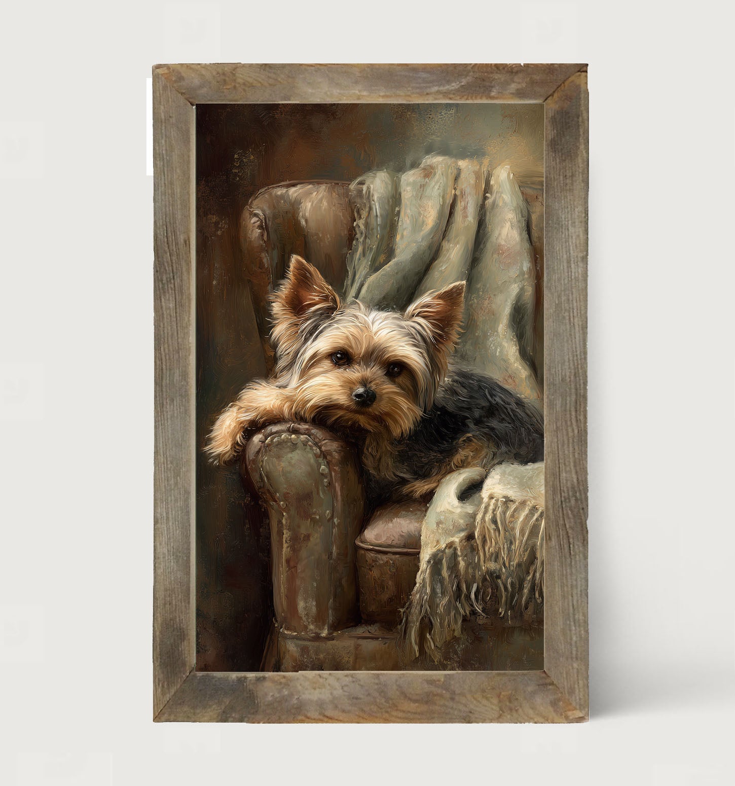 Armchair with Yorkshire Terrier Dog