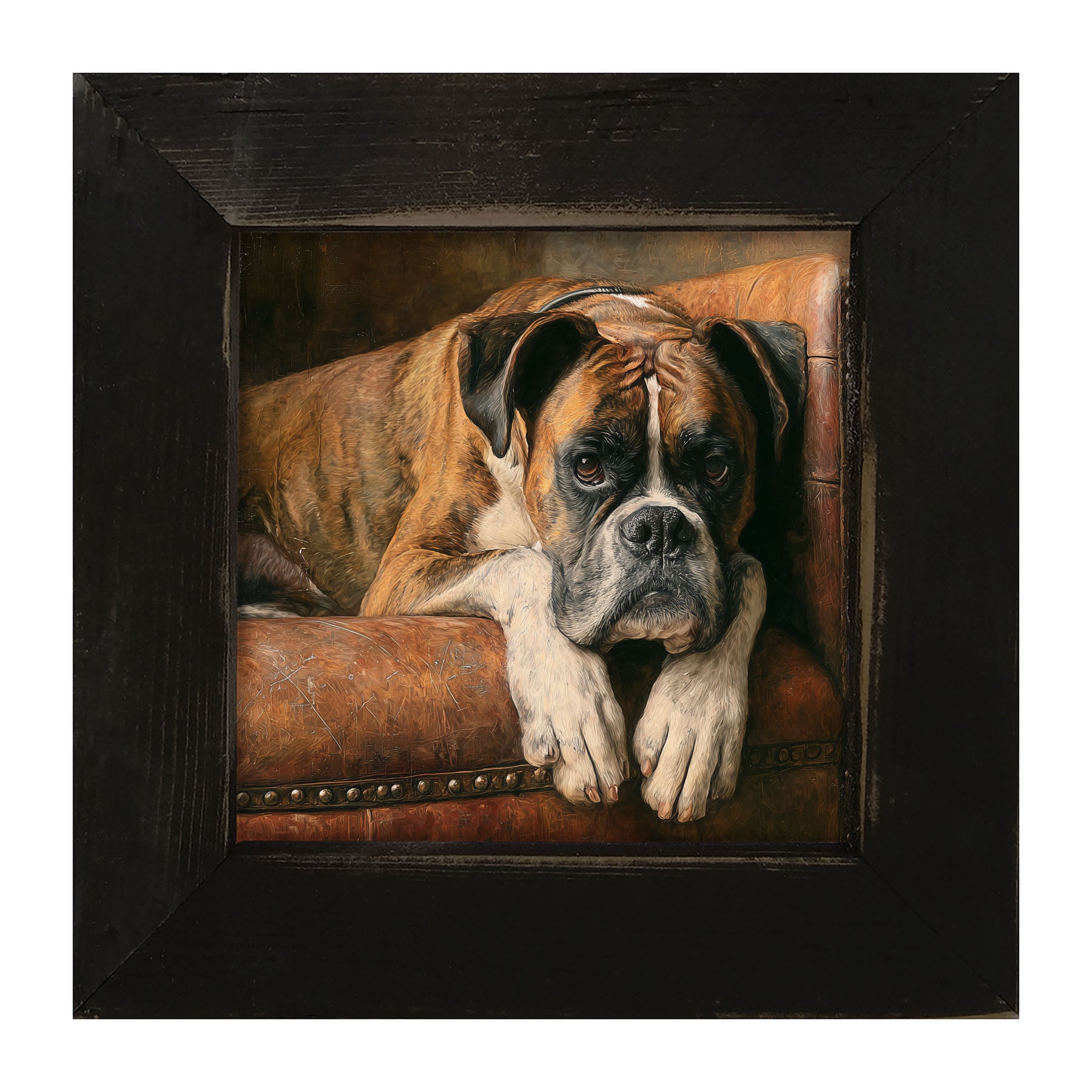 Armchair with Boxer Dog - Framed Art