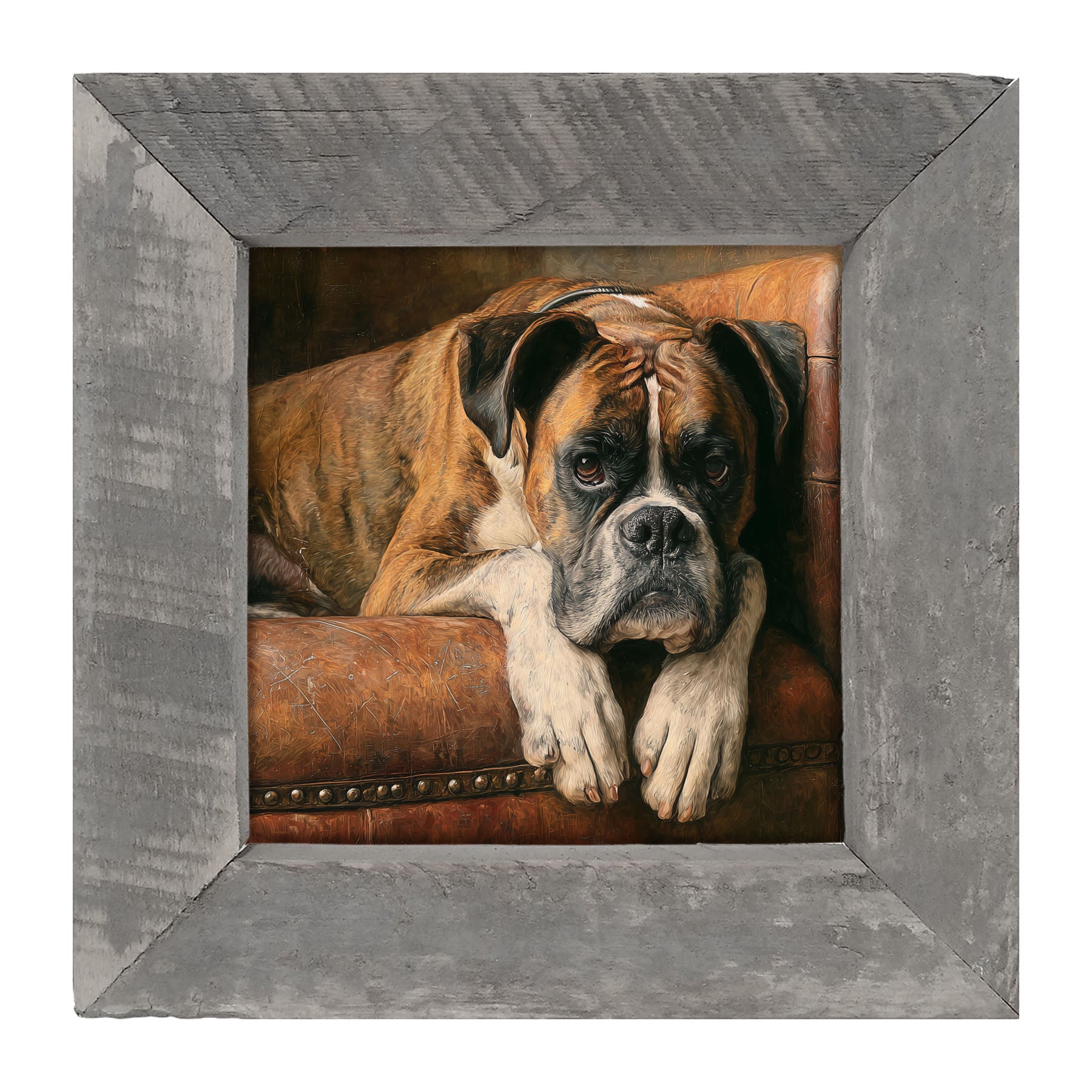 Armchair with Boxer Dog - Framed Art