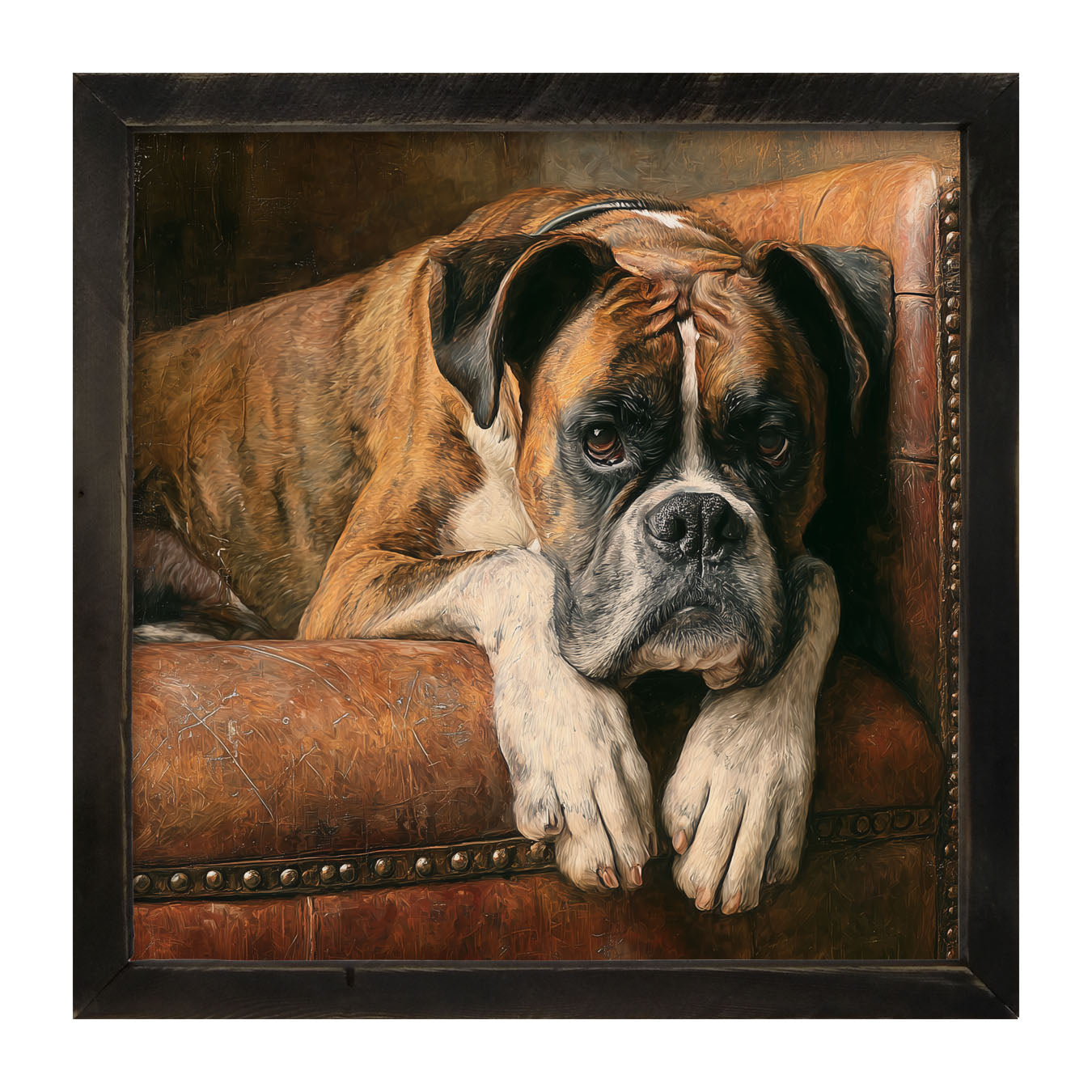 Armchair with Boxer Dog - Framed Art
