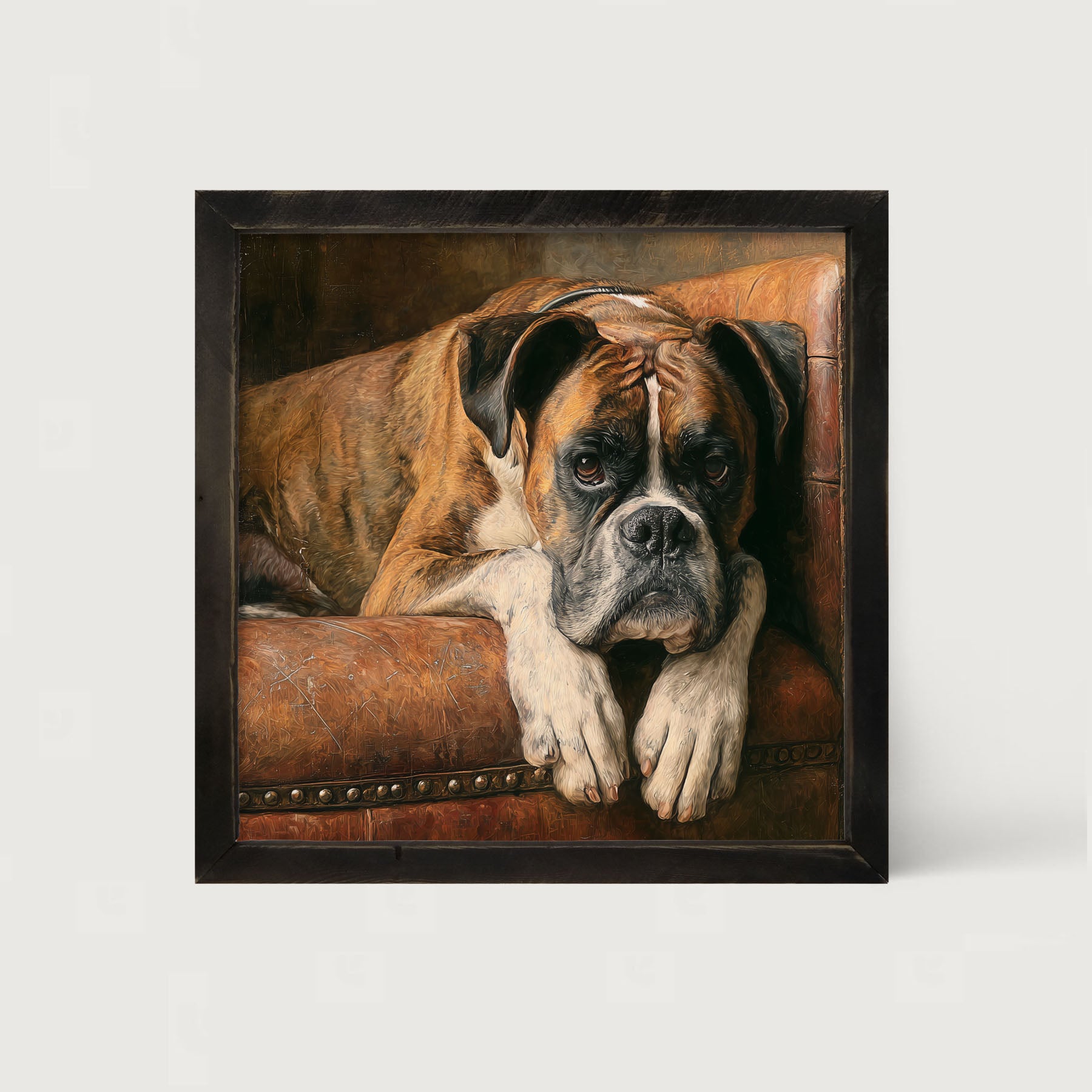 Armchair with Boxer Dog