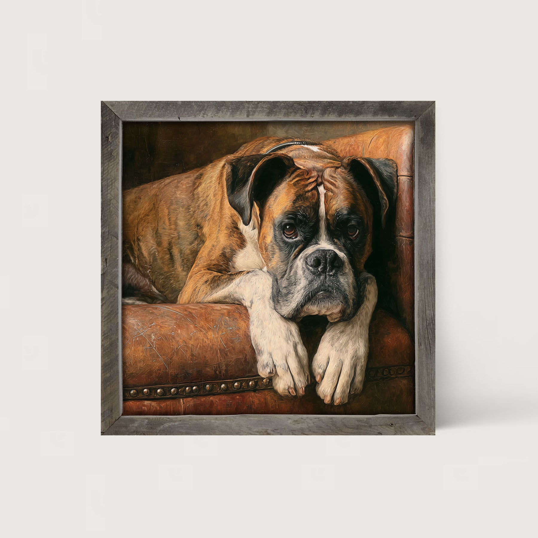 Armchair with Boxer Dog