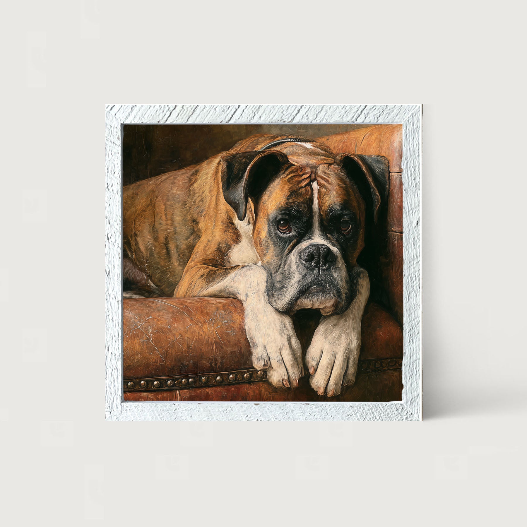 Armchair with Boxer Dog