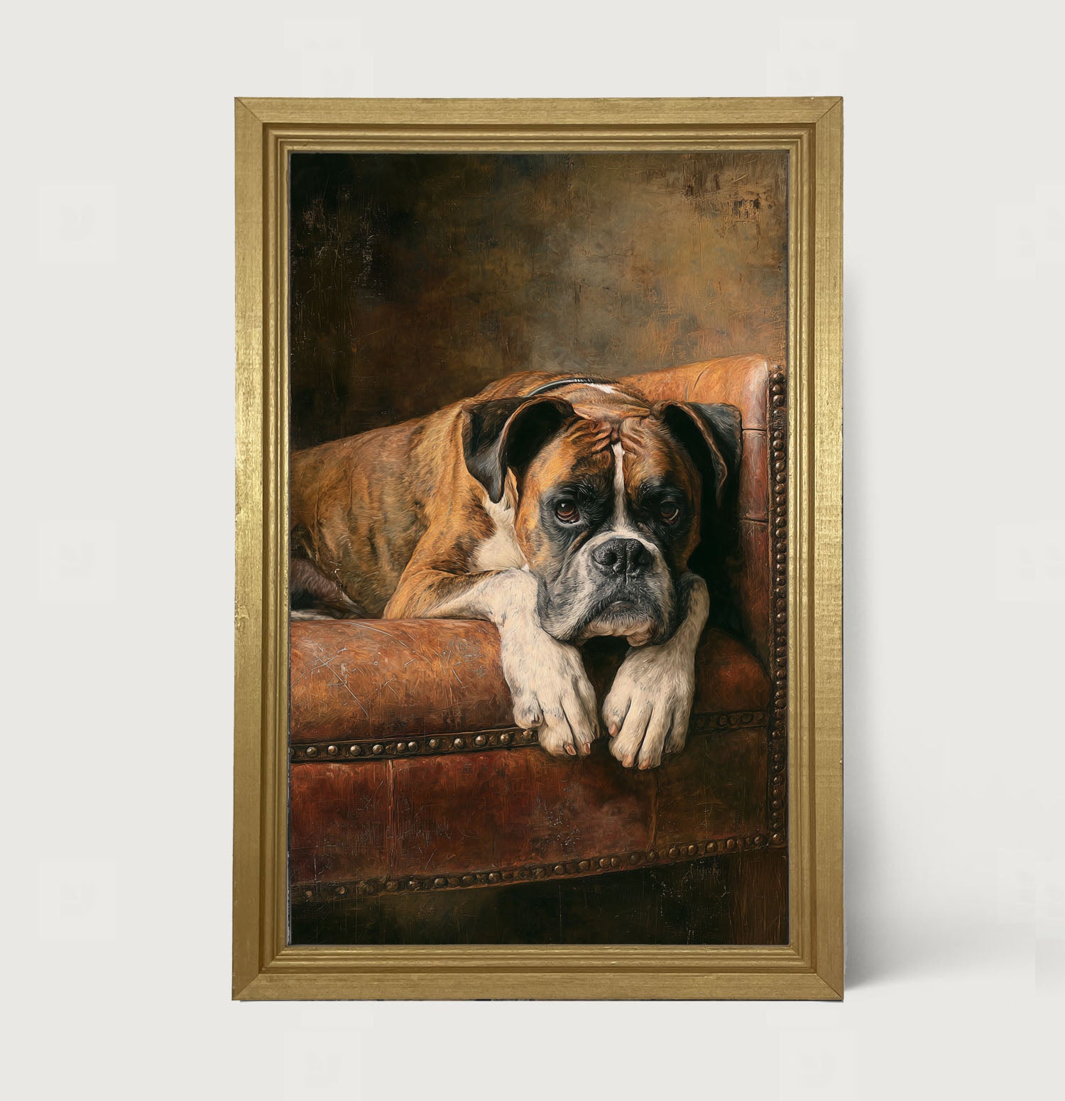 Armchair with Boxer Dog