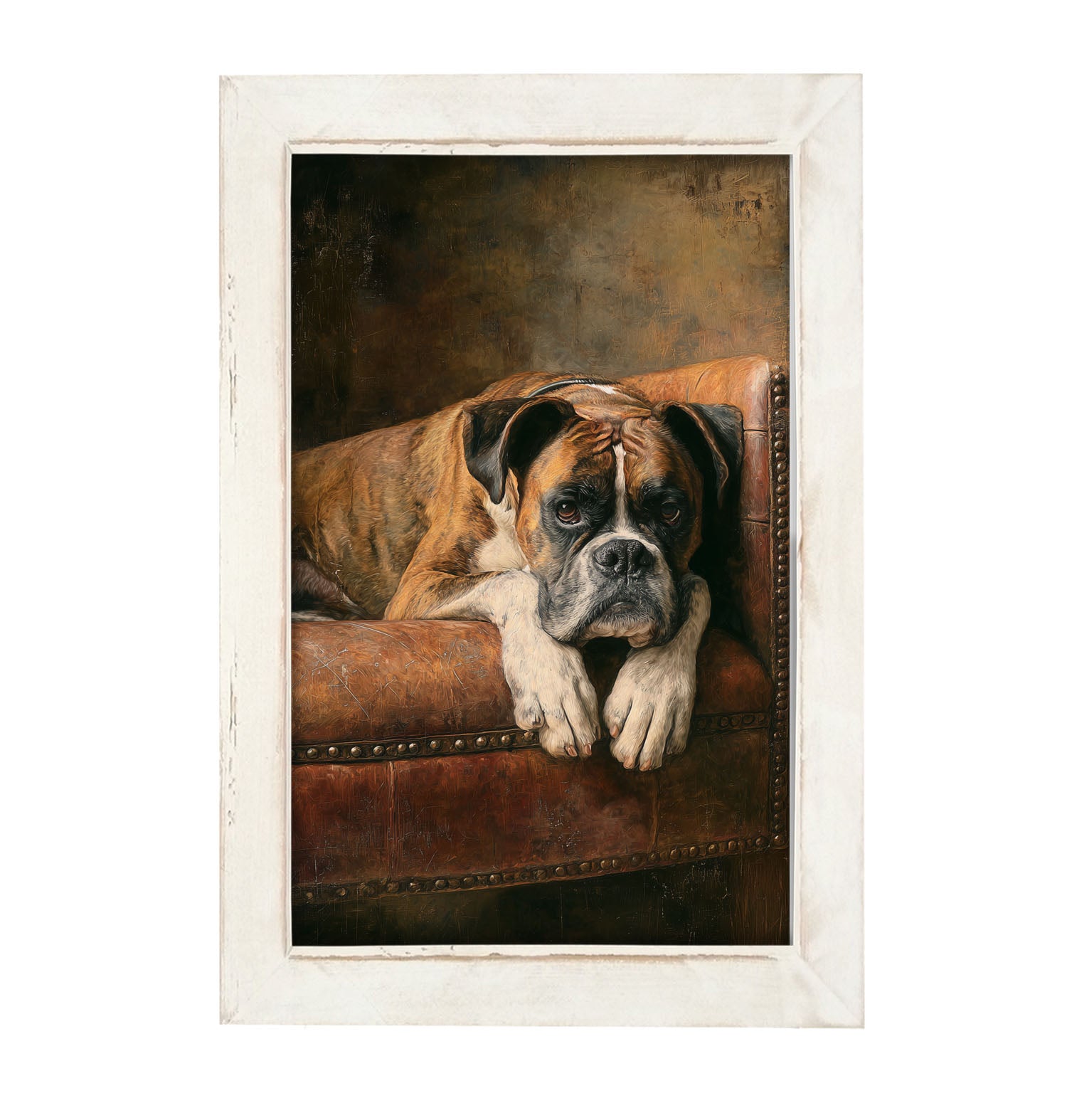 Armchair with Boxer Dog - Framed Art