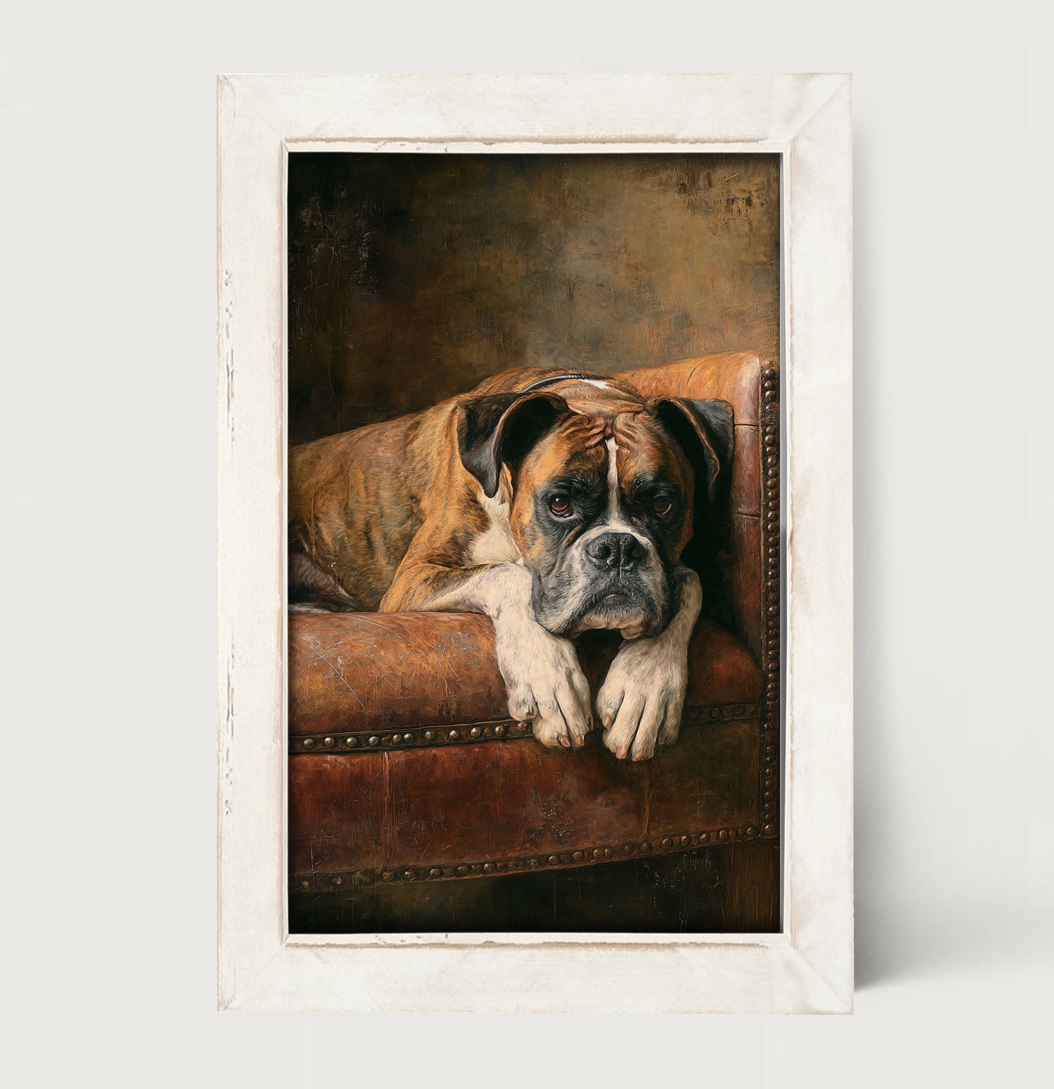 Armchair with Boxer Dog