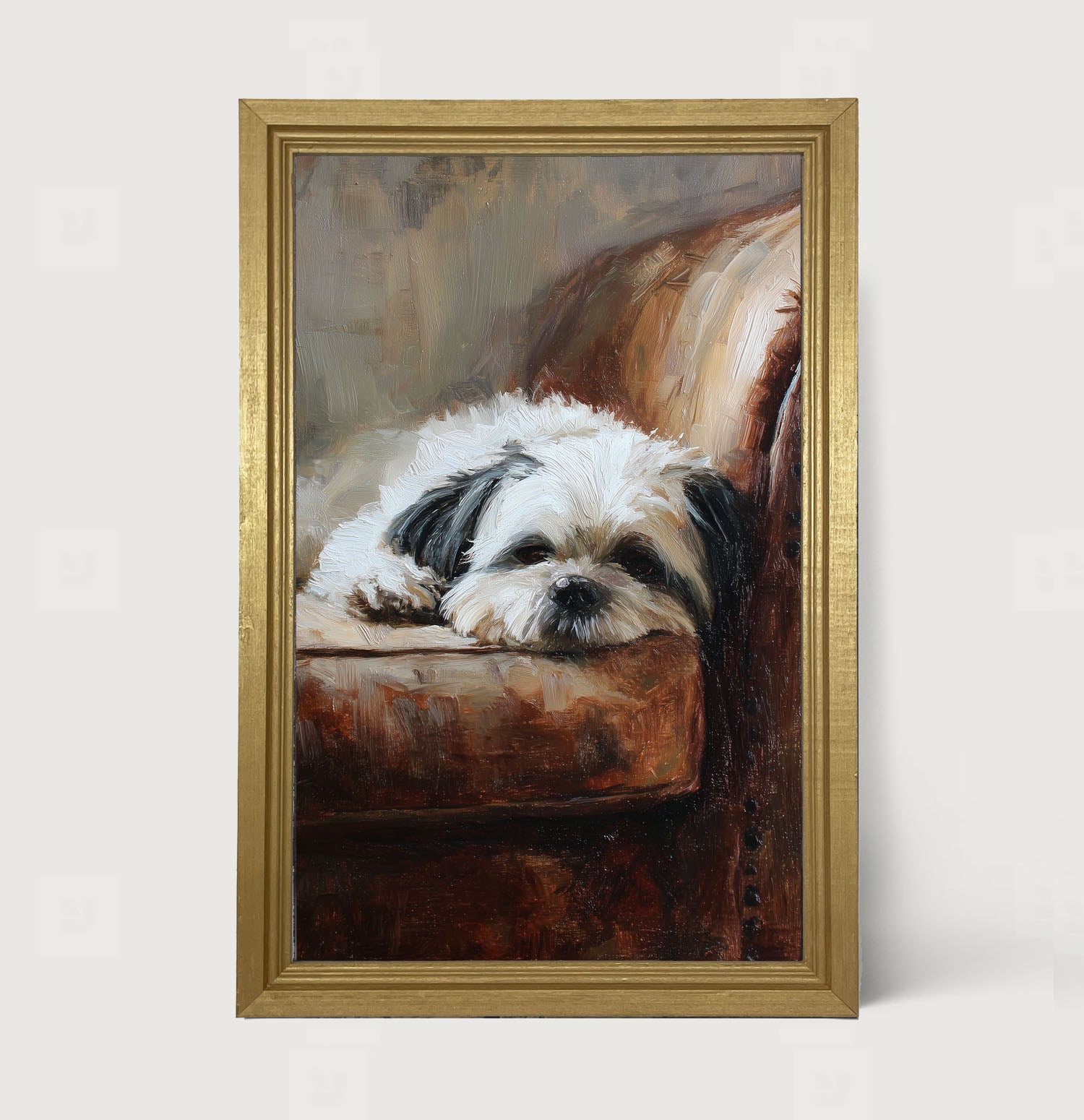 Armchair with Shih Tzu Dog