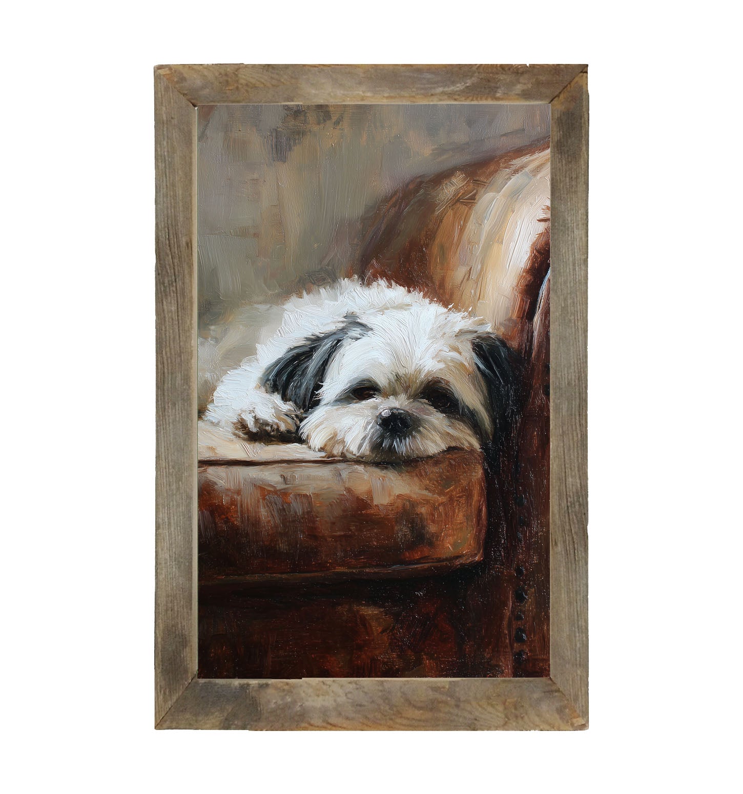 Armchair with Shih Tzu Dog - Framed Art