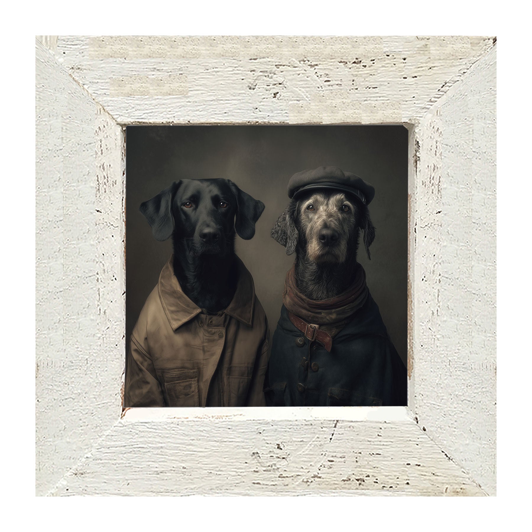 Portrait of Dogs in Coats - Framed Art